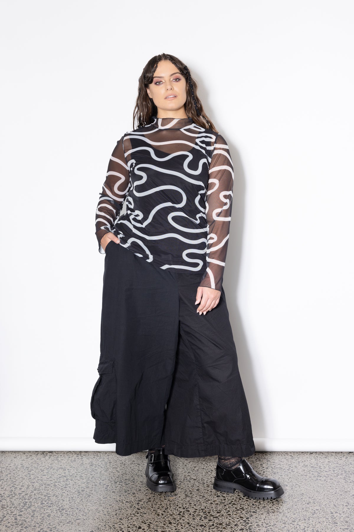Outlet - Freddie Layer Top - Squiggle Print
