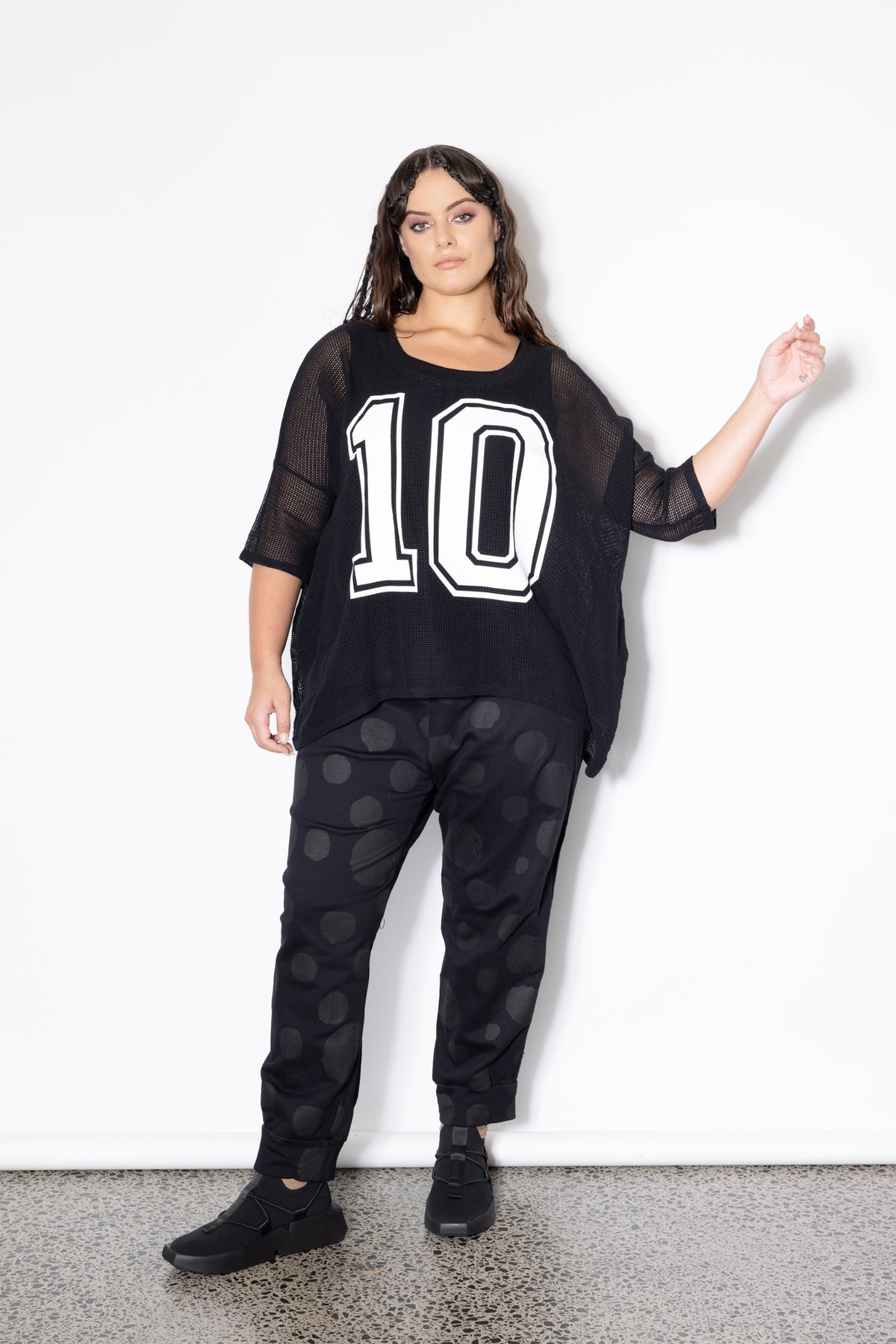 #10 Black Net Tee