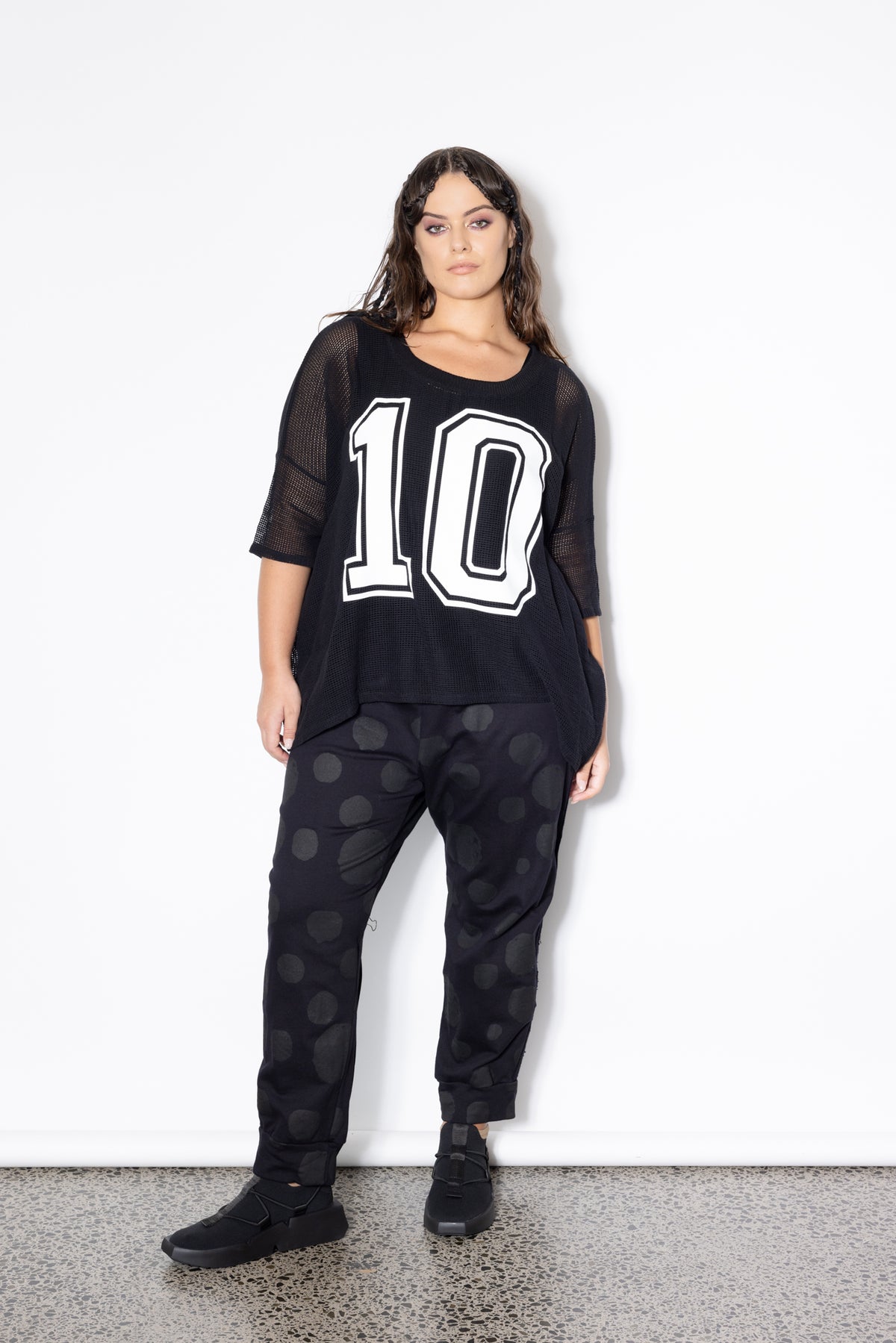 #10 Black Net Tee