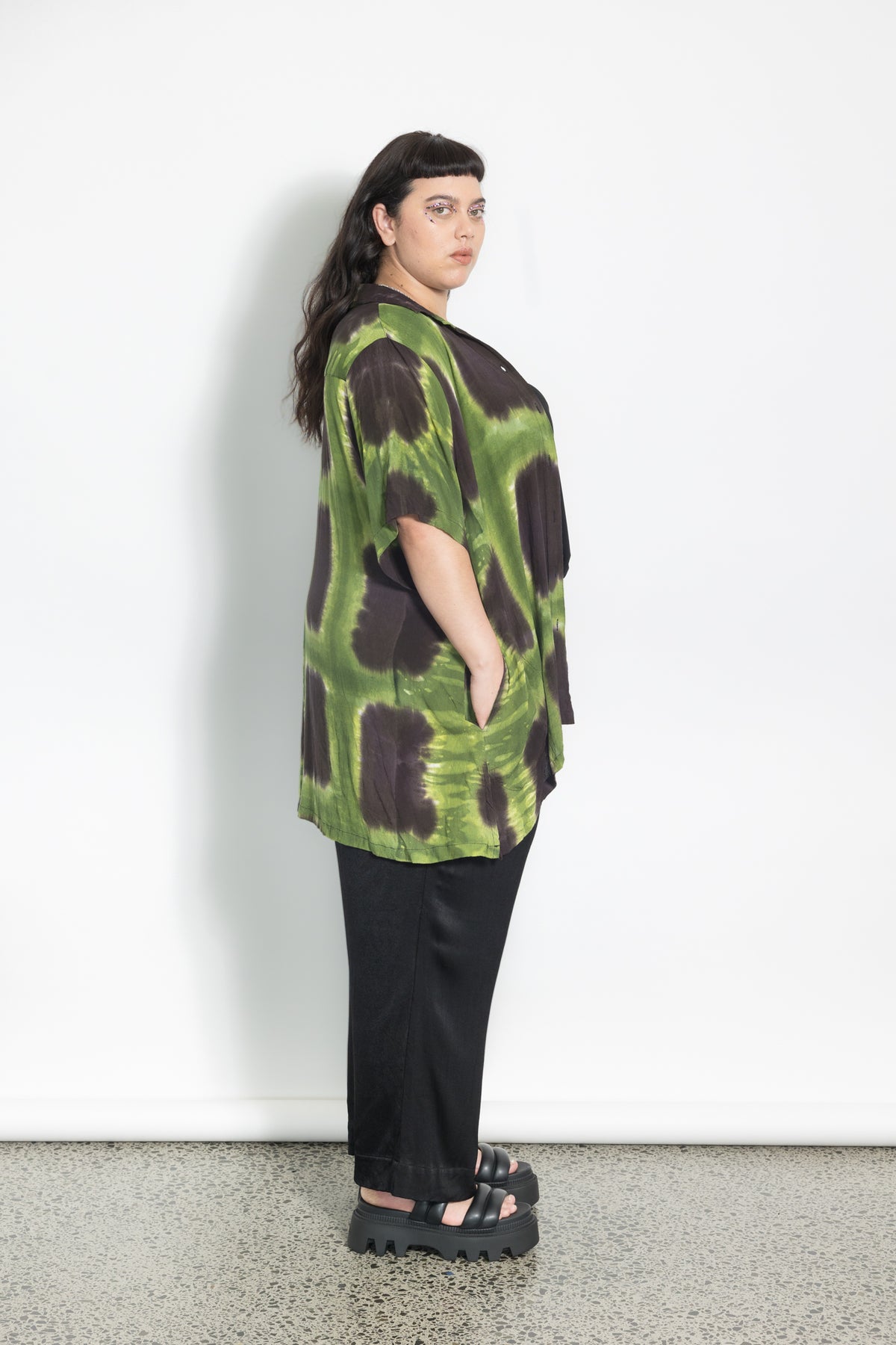 Outlet - Mara Shirt  - Green Squares