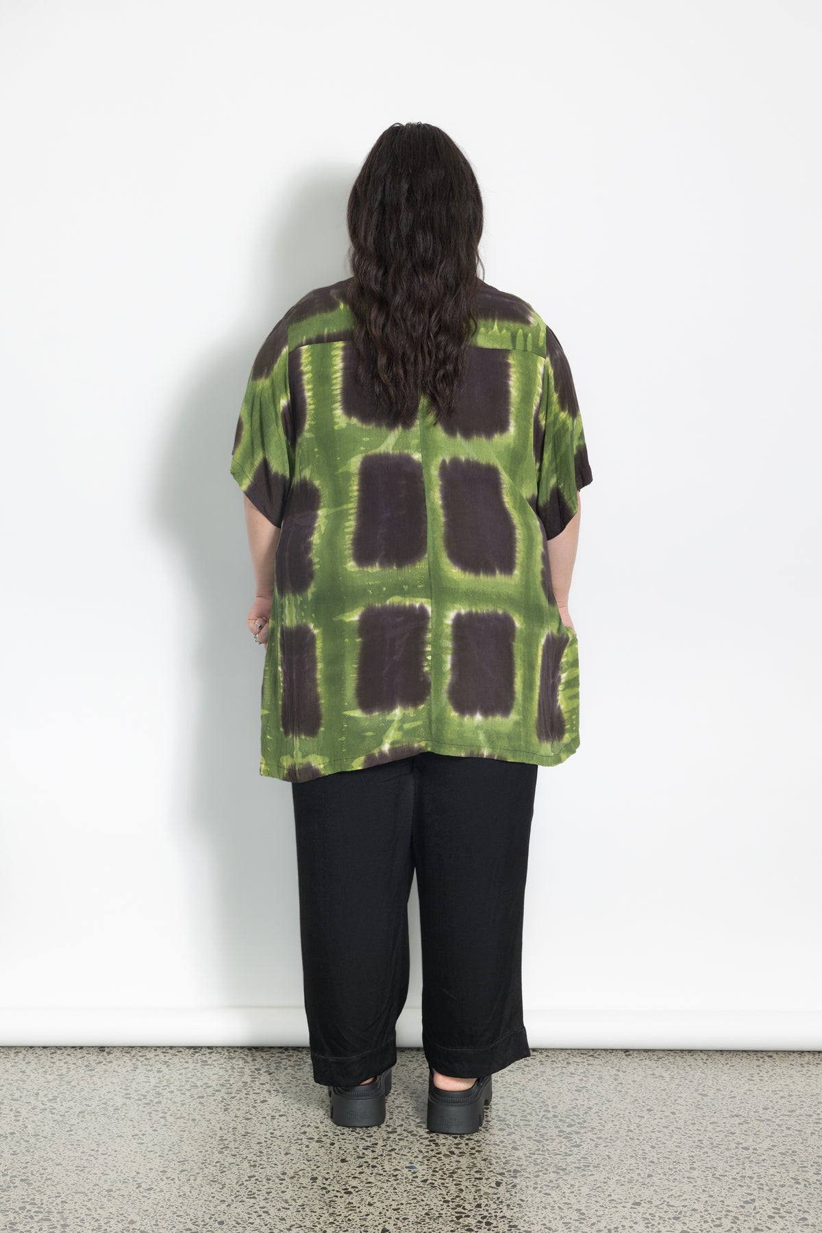 Outlet - Mara Shirt  - Green Squares