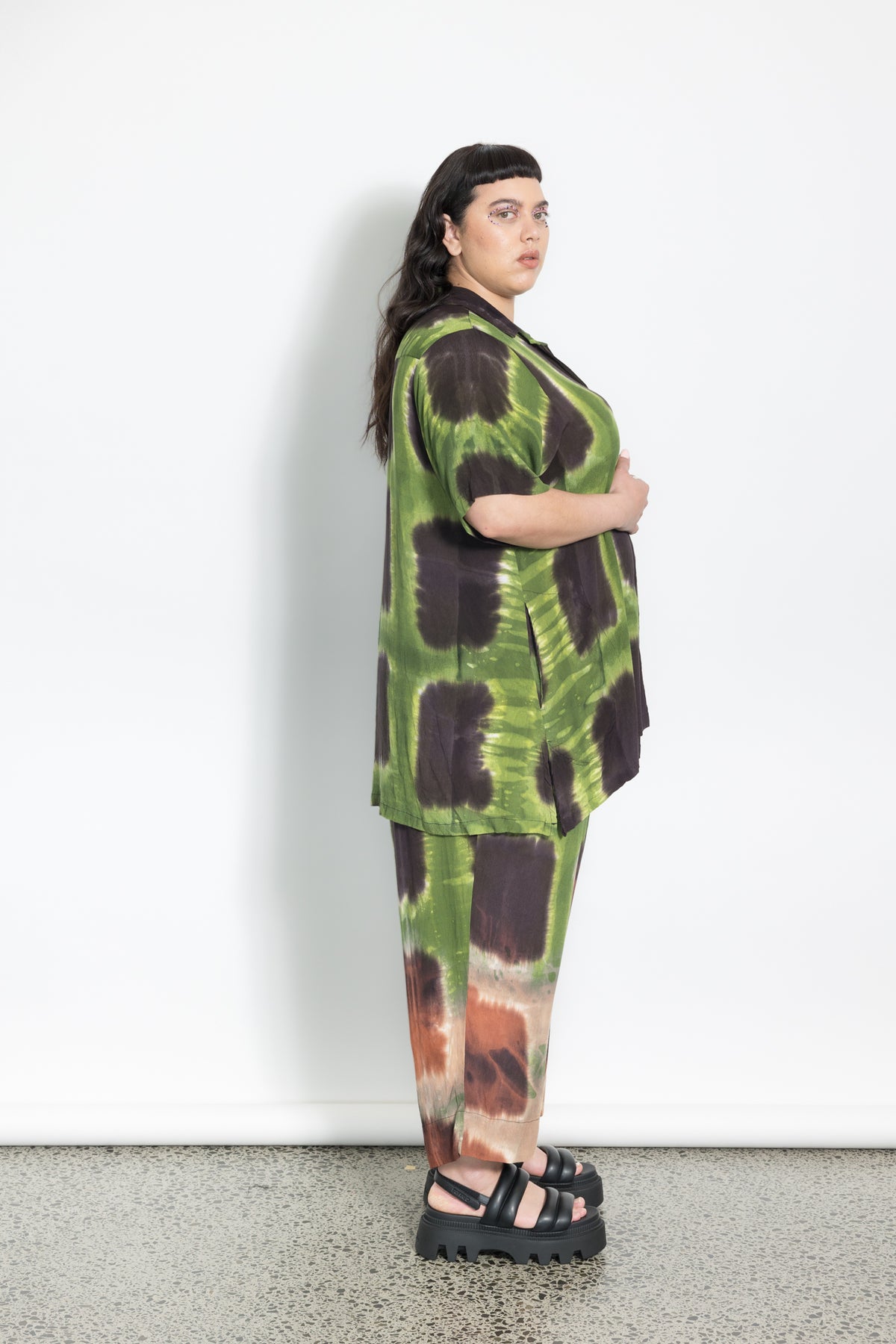 Outlet - Mara Shirt  - Green Squares