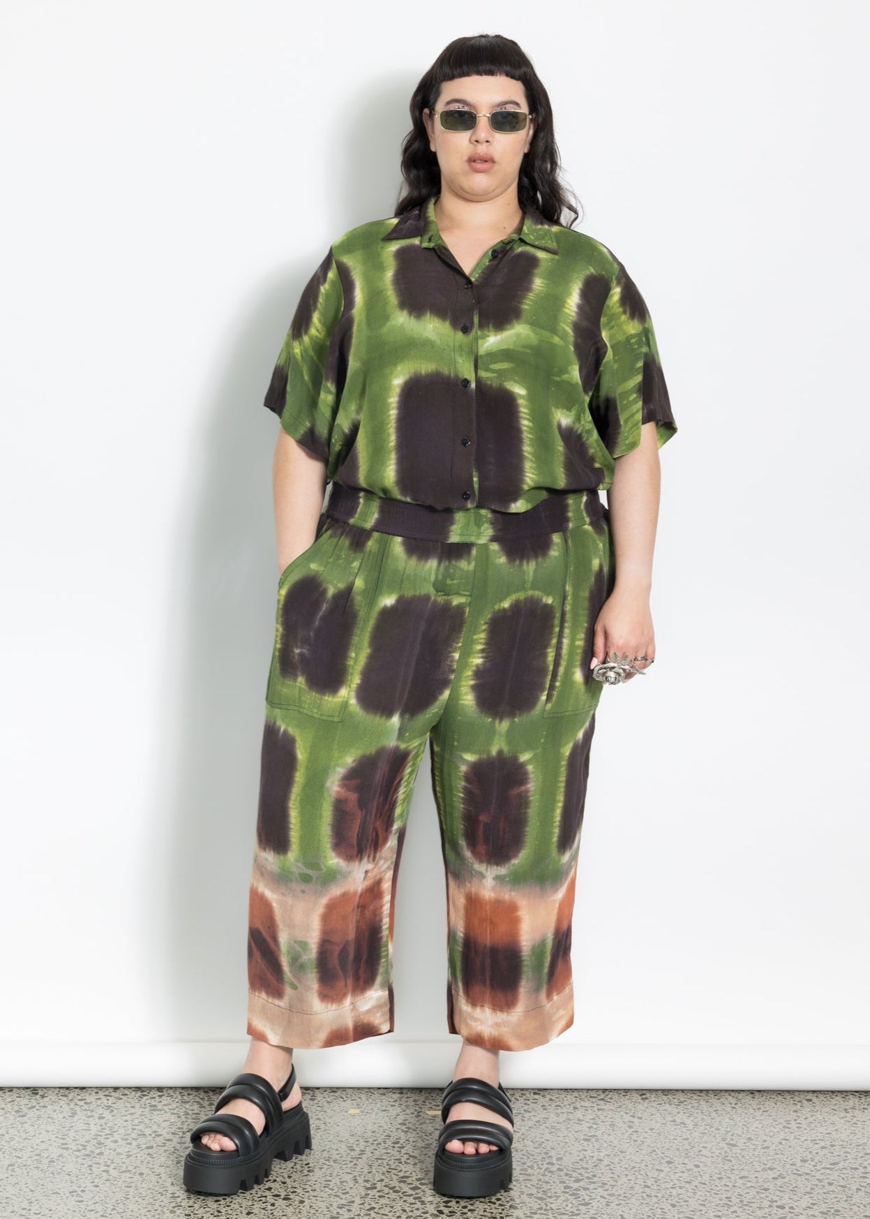 )utlet - Desert Pant - Rust and Green Squares