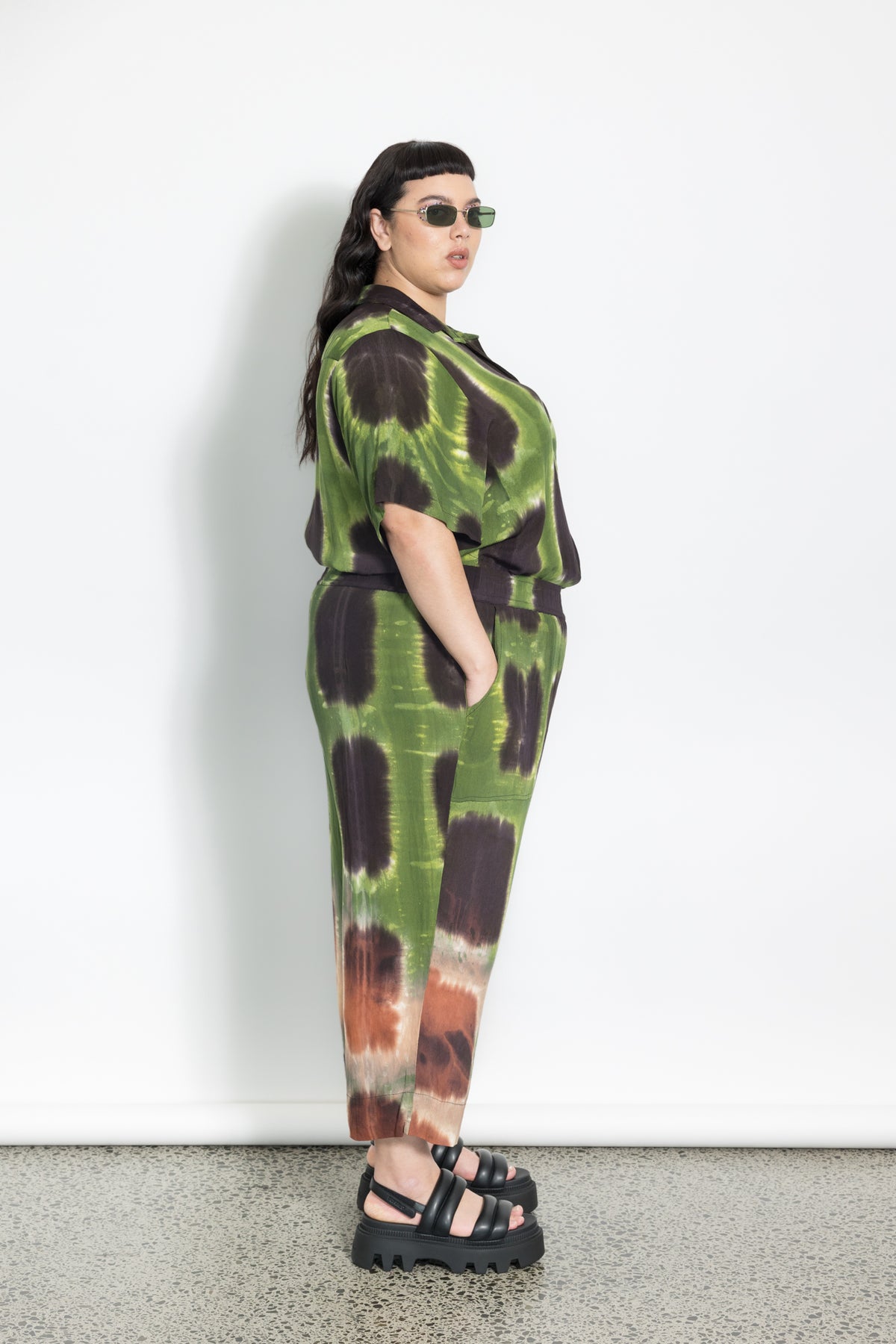 )utlet - Desert Pant - Rust and Green Squares