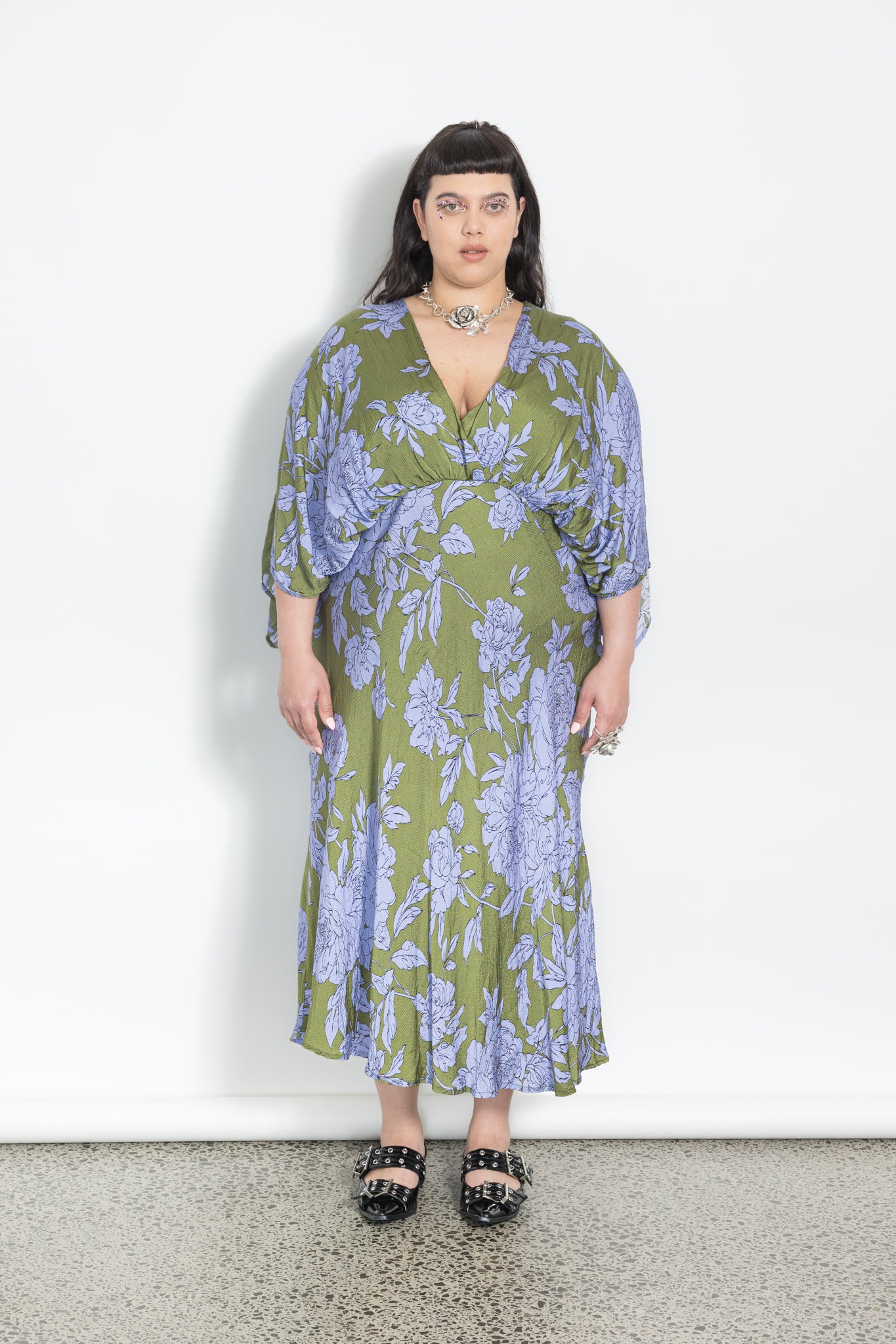 Outlet - Slinky Dress - Peony Print