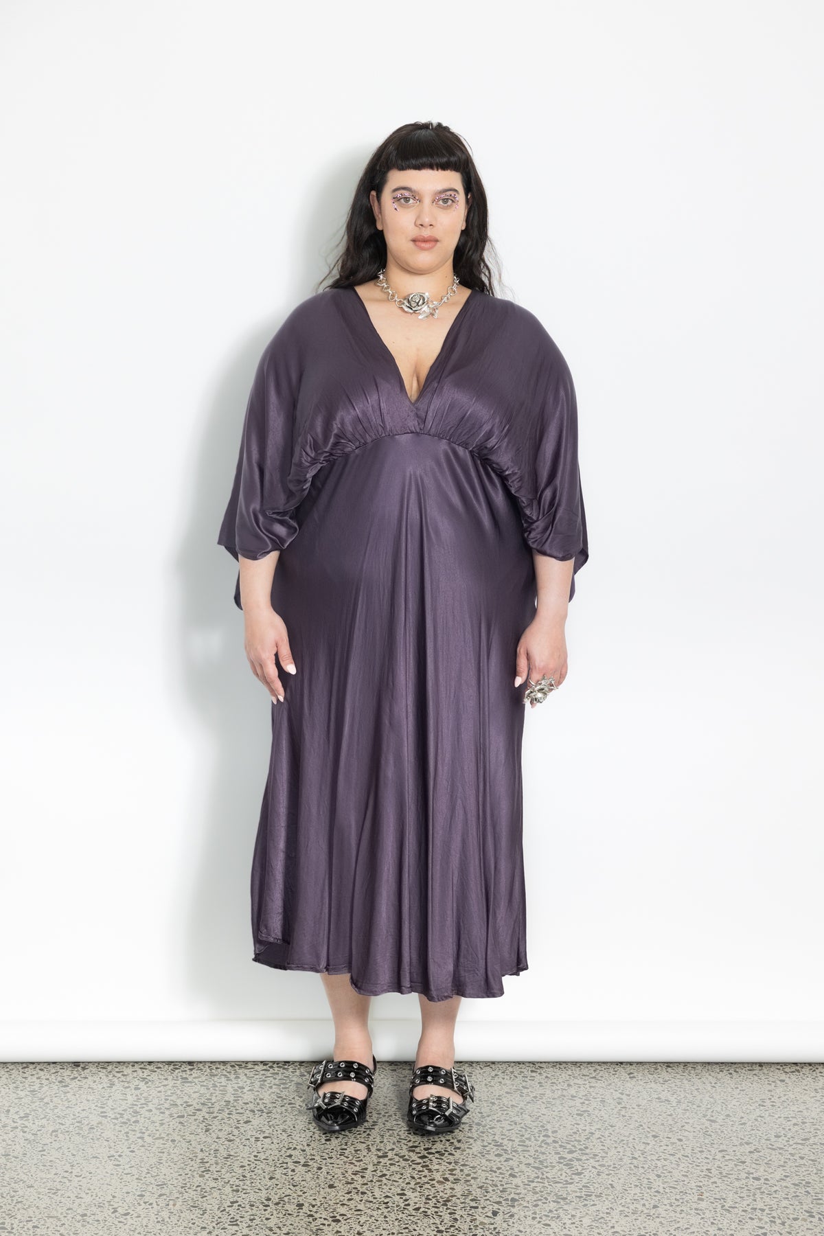 Outlet - Slinky Dress - Aubergine