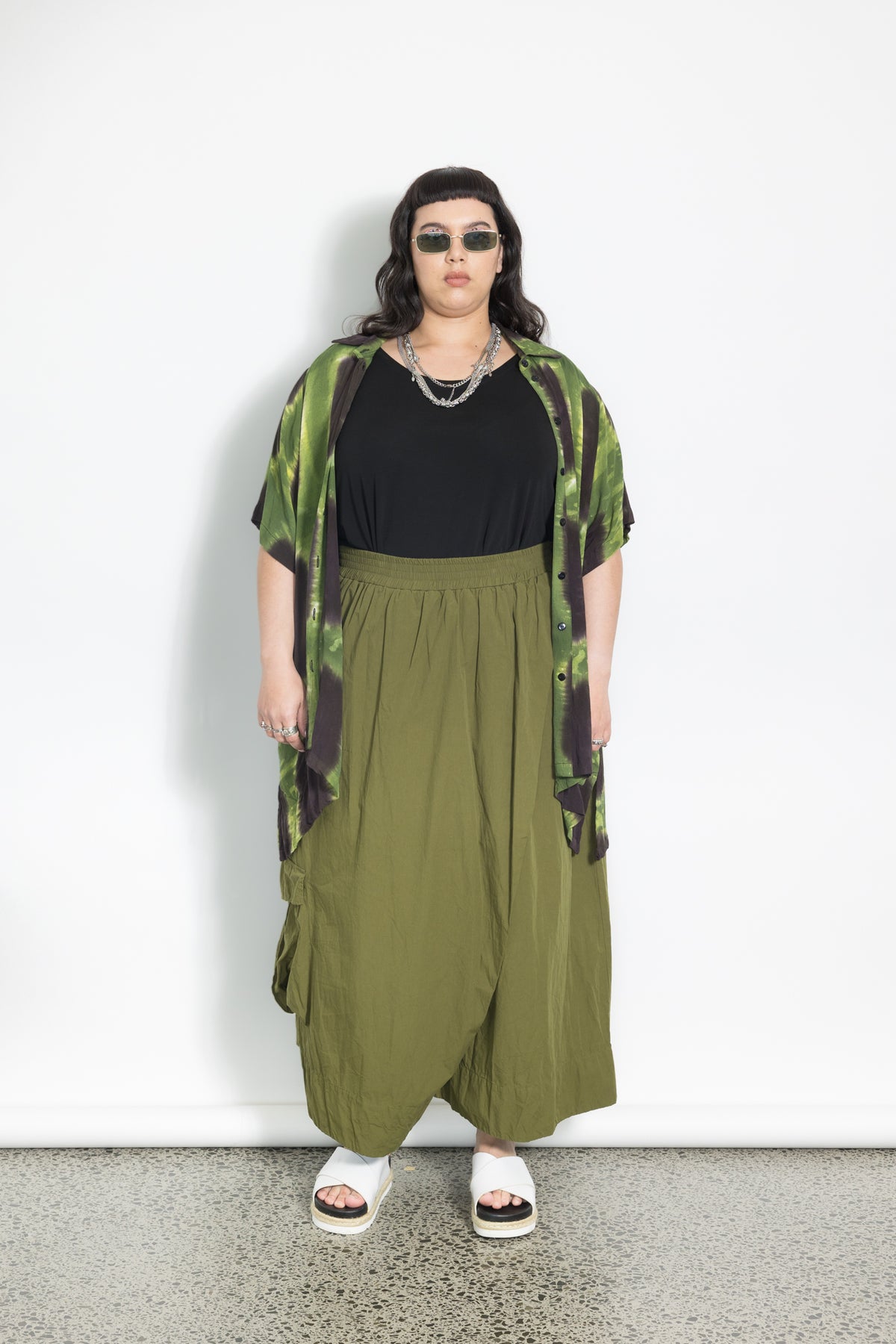 Outlet - Mara Shirt  - Green Squares