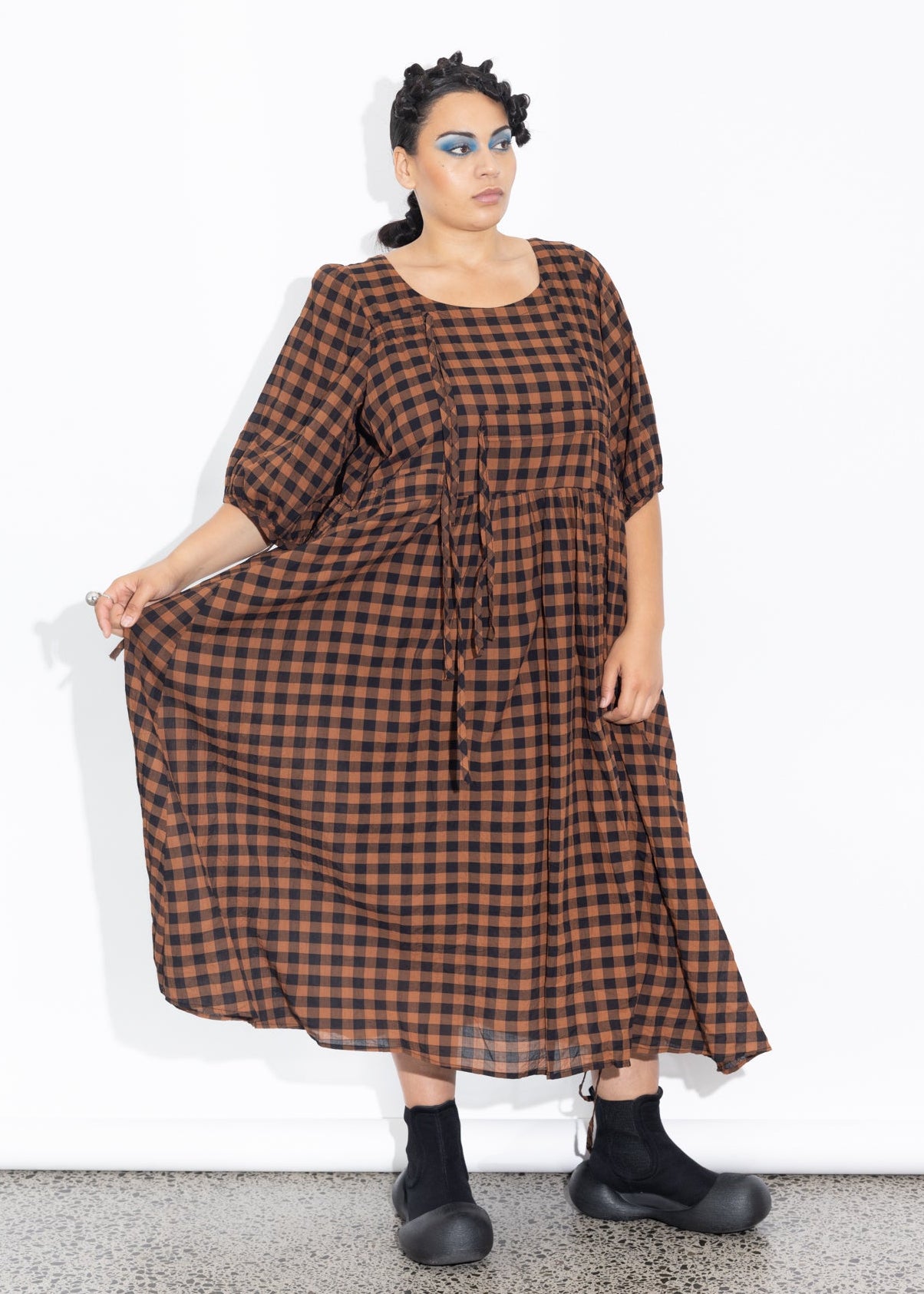 Philly Dress - Rust Check