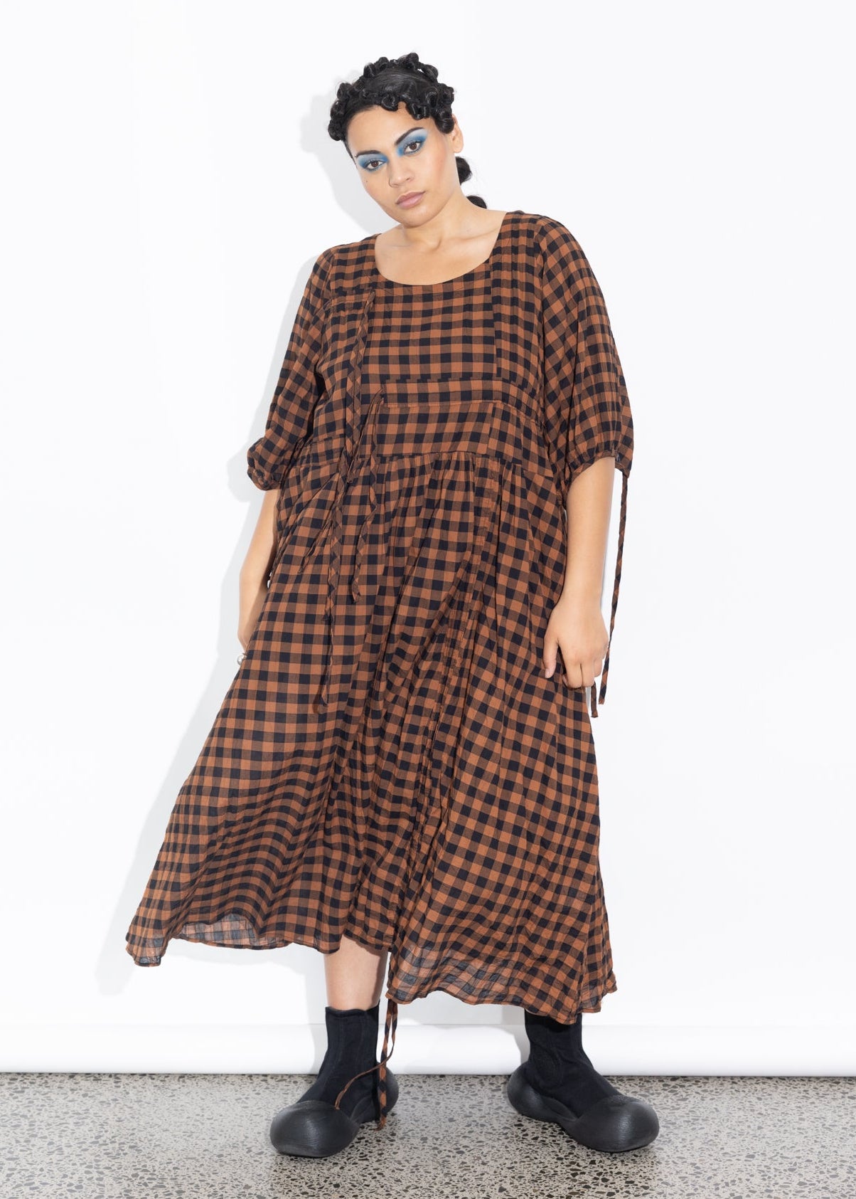 Philly Dress - Rust Check
