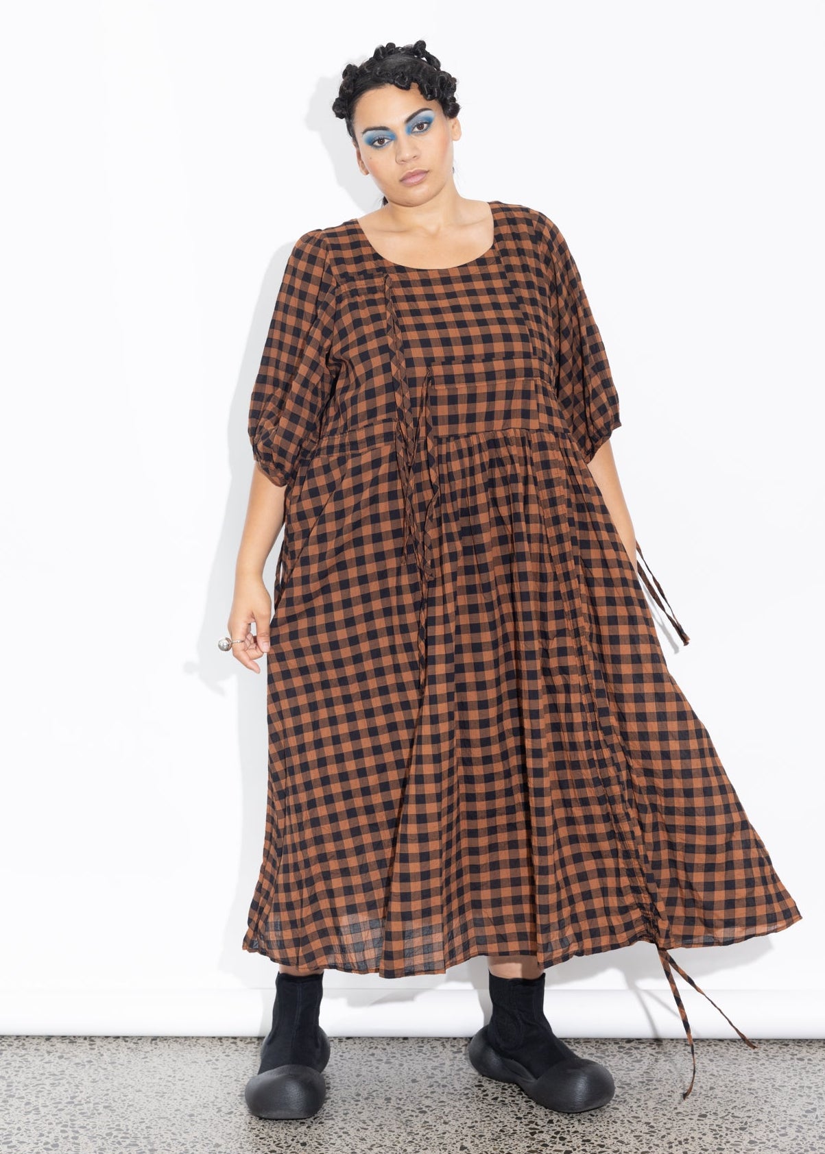 Philly Dress - Rust Check