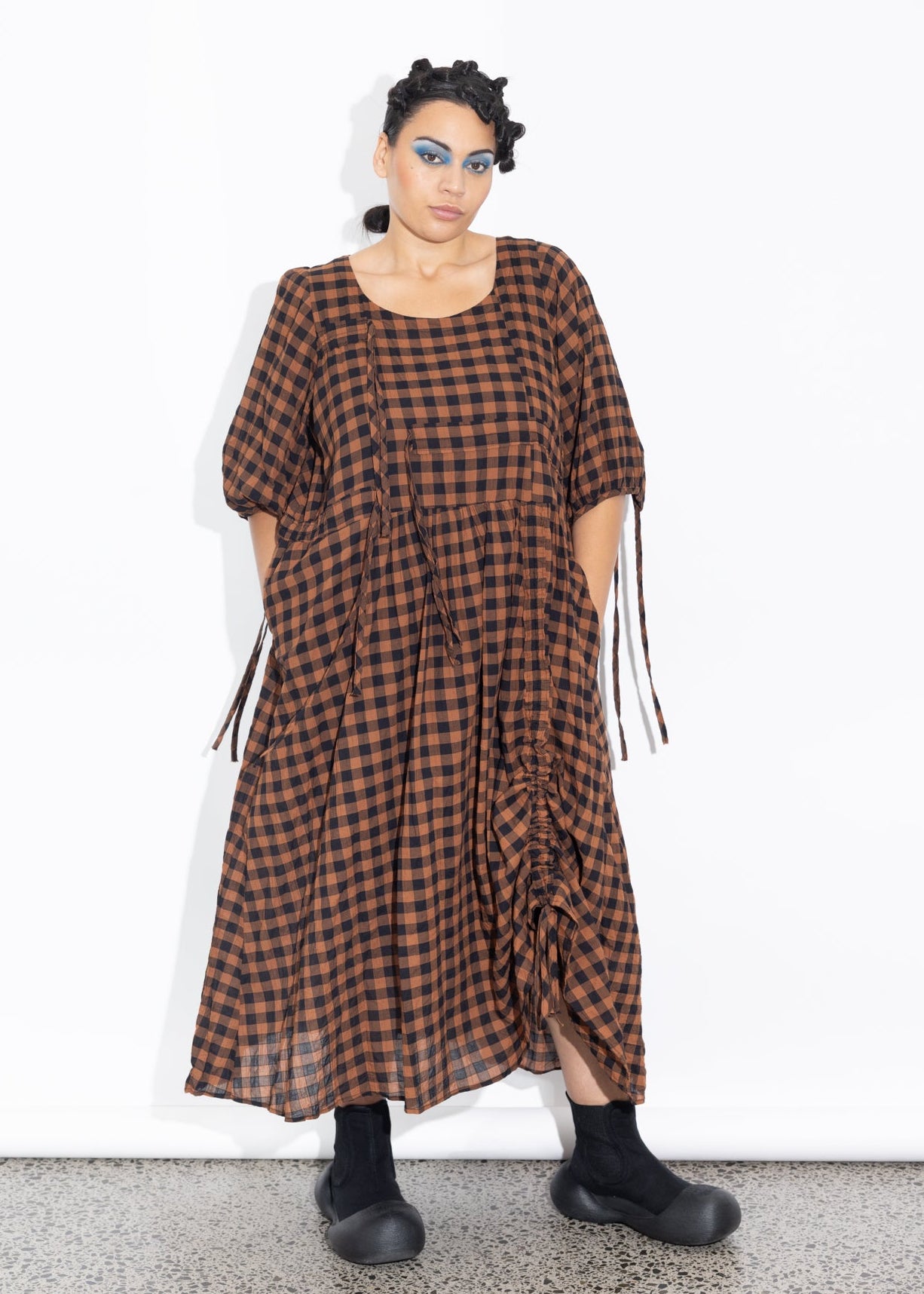 Philly Dress - Rust Check