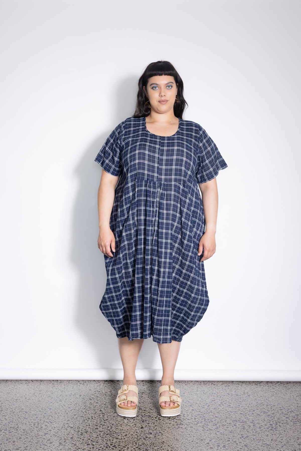 Outlet - New Macy Dress - Navy Check