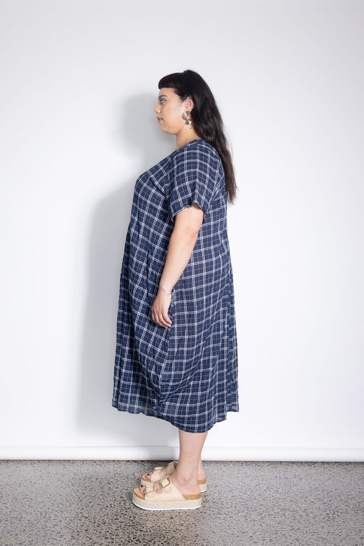 Outlet - New Macy Dress - Navy Check