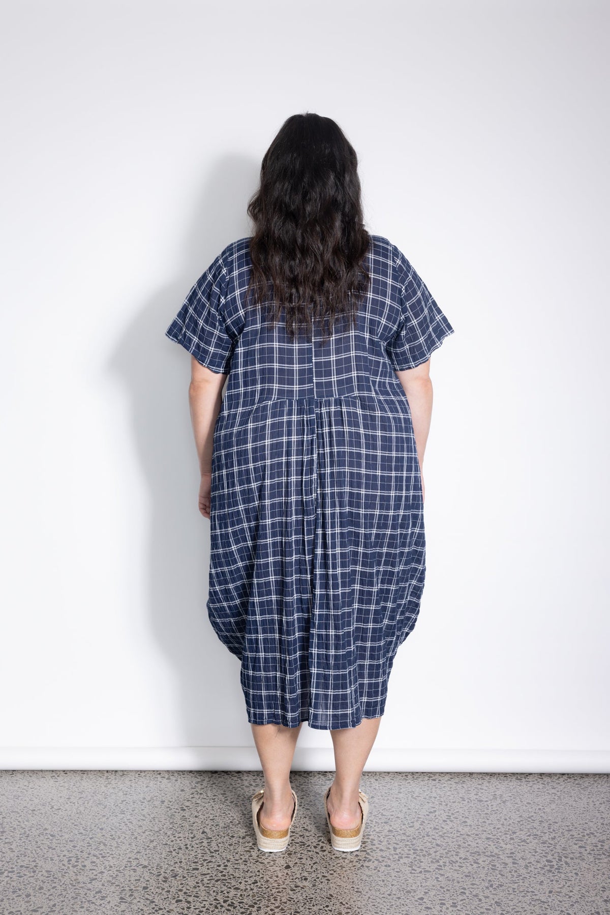 Outlet - New Macy Dress - Navy Check