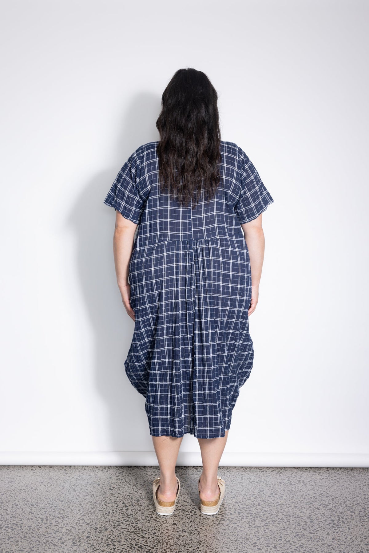 Outlet - New Macy Dress - Navy Check