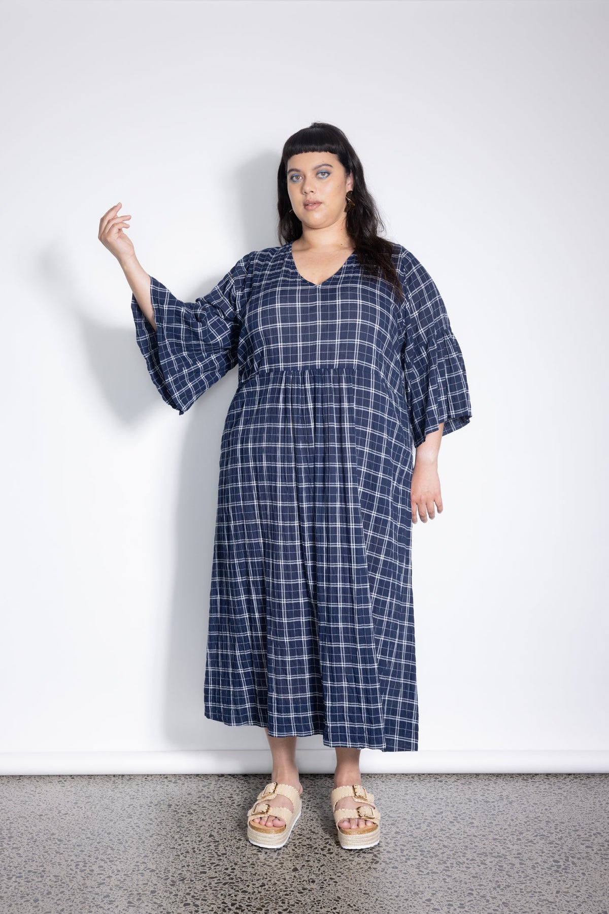 Outlet - Ara Dress -  Navy Check