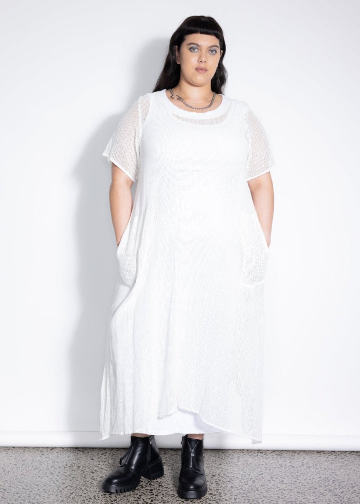 Net Dress - Cream Mesh