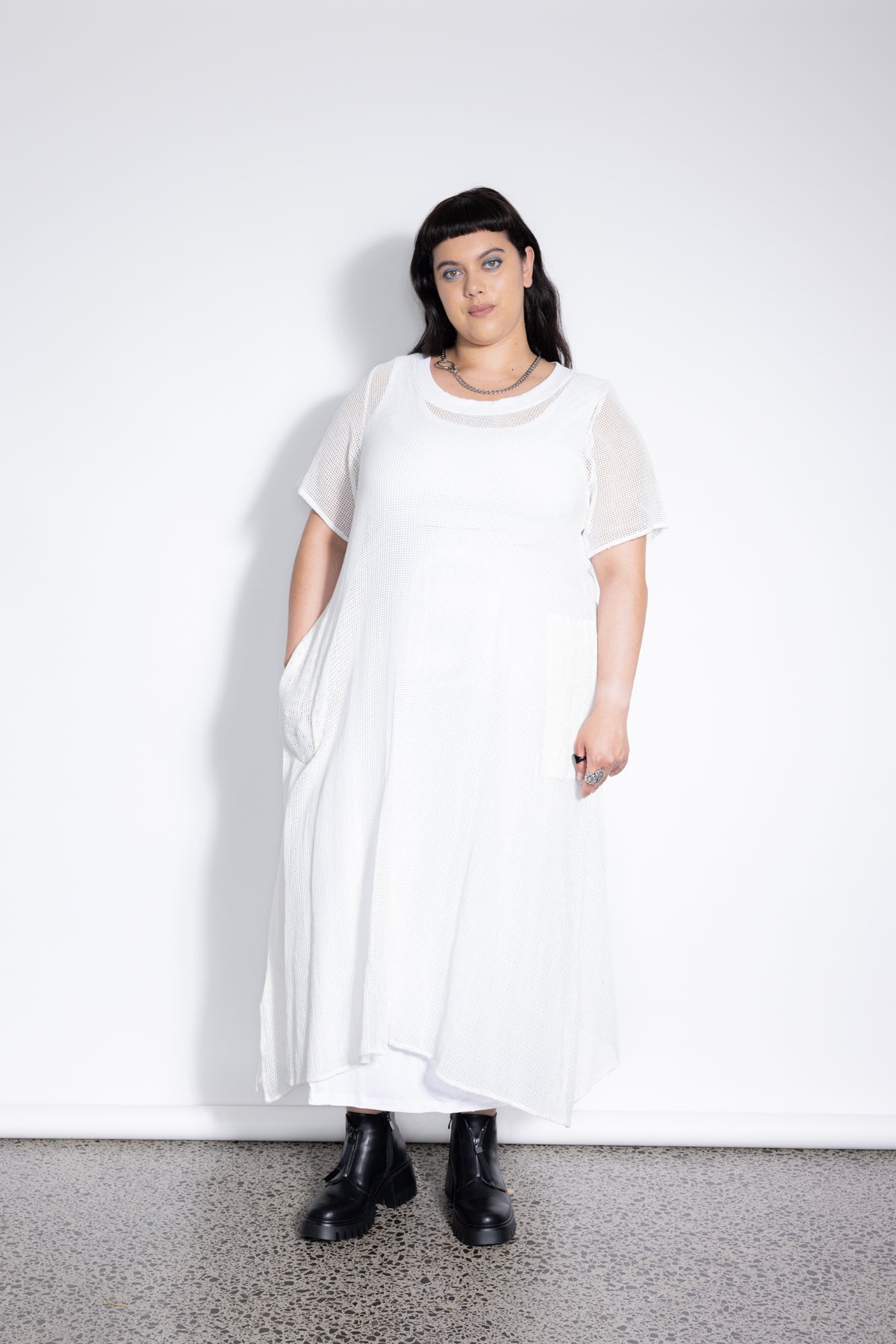 Net Dress - Cream Mesh