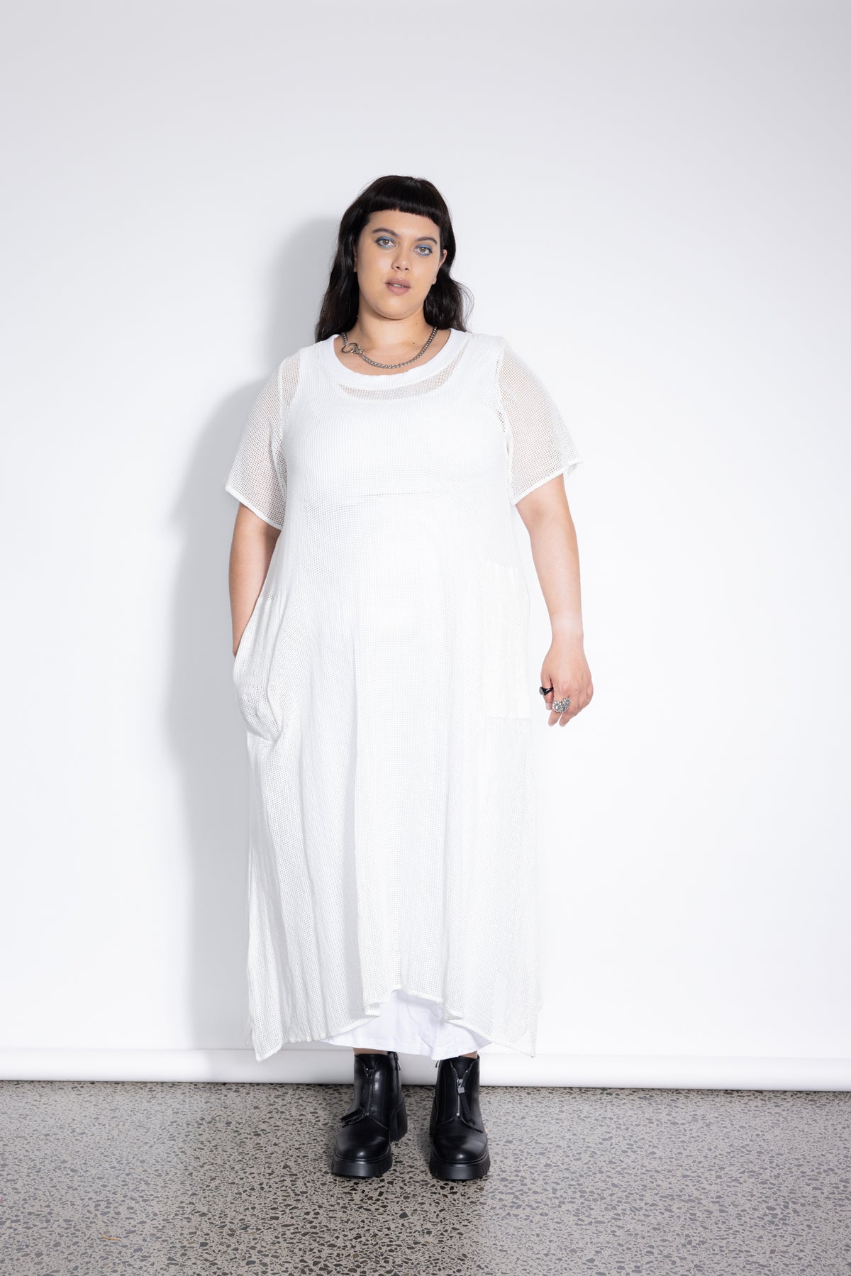 Net Dress - Cream Mesh