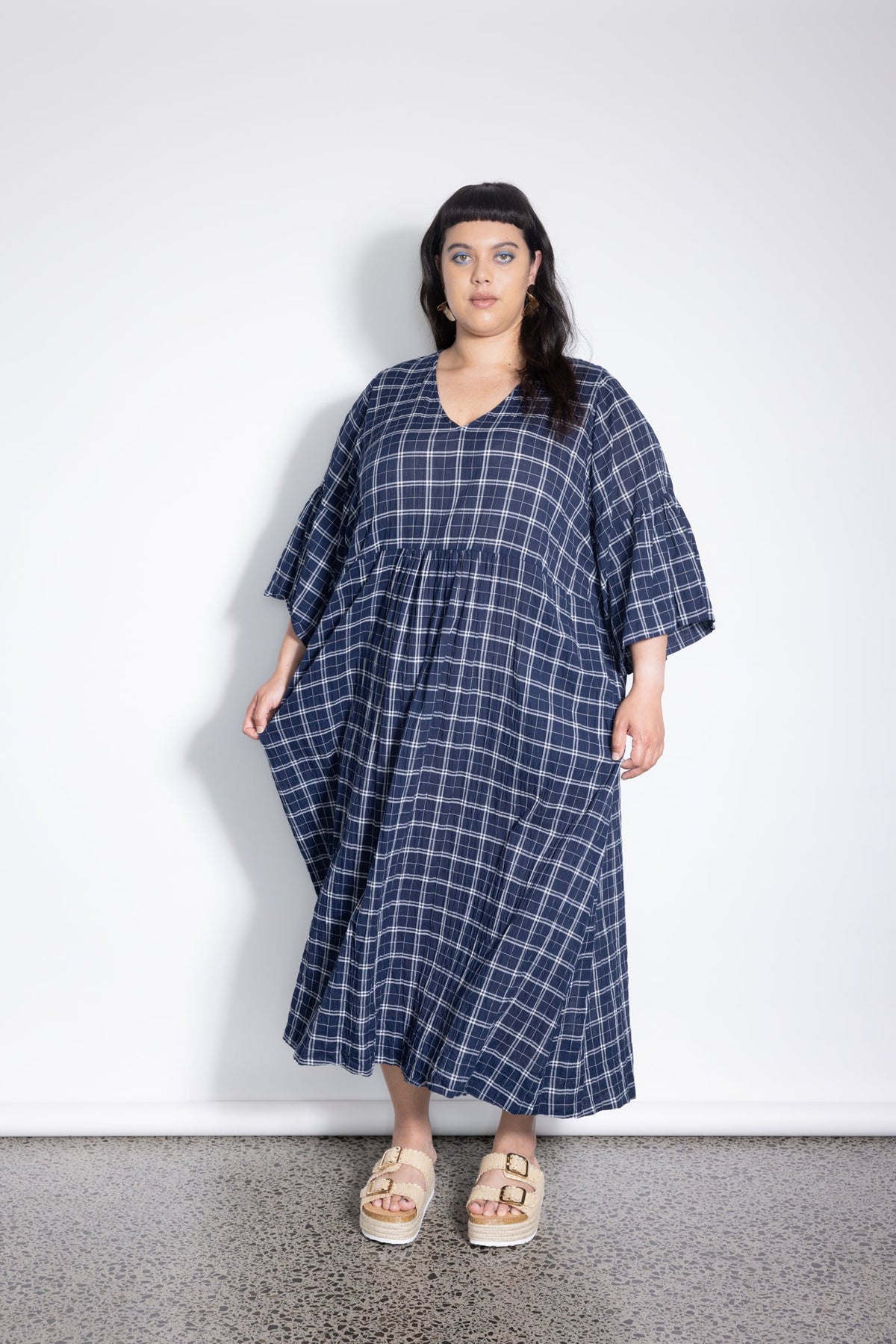 Outlet - Ara Dress -  Navy Check