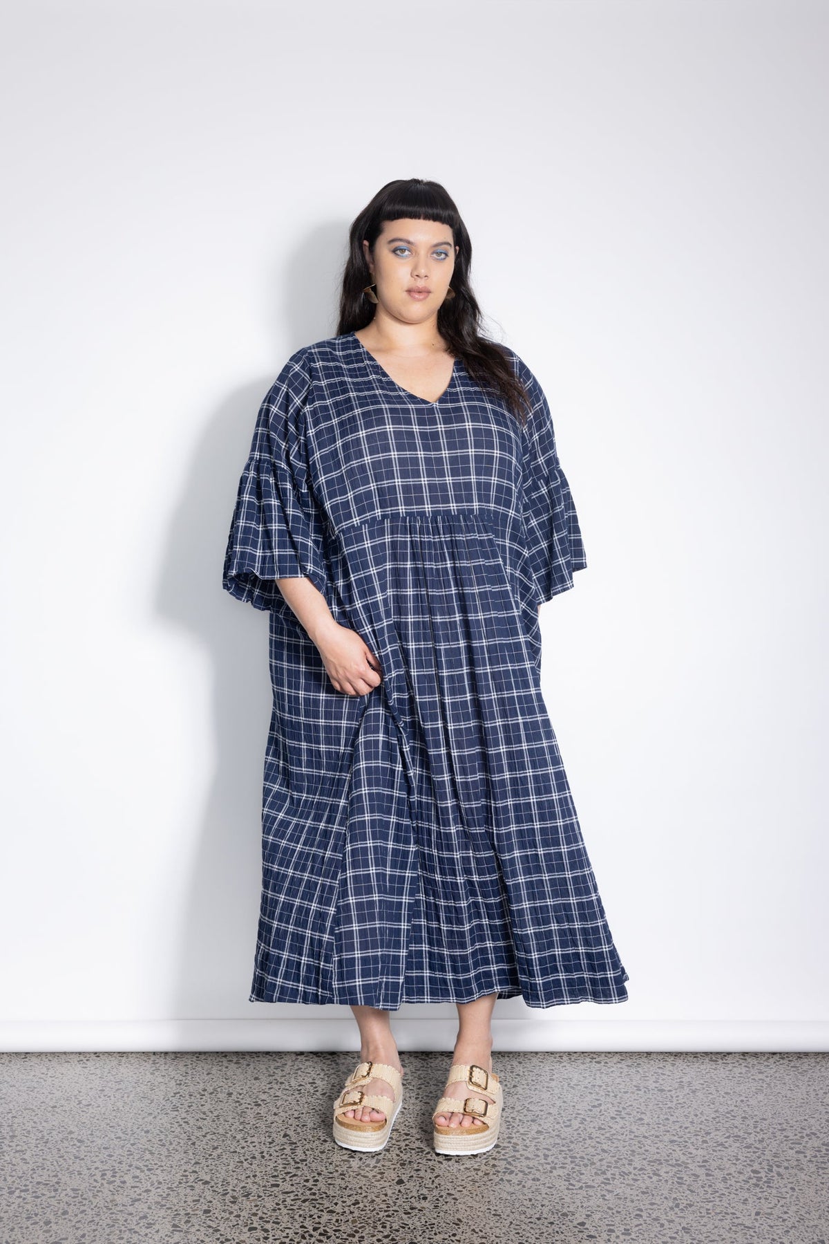 Outlet - Ara Dress -  Navy Check