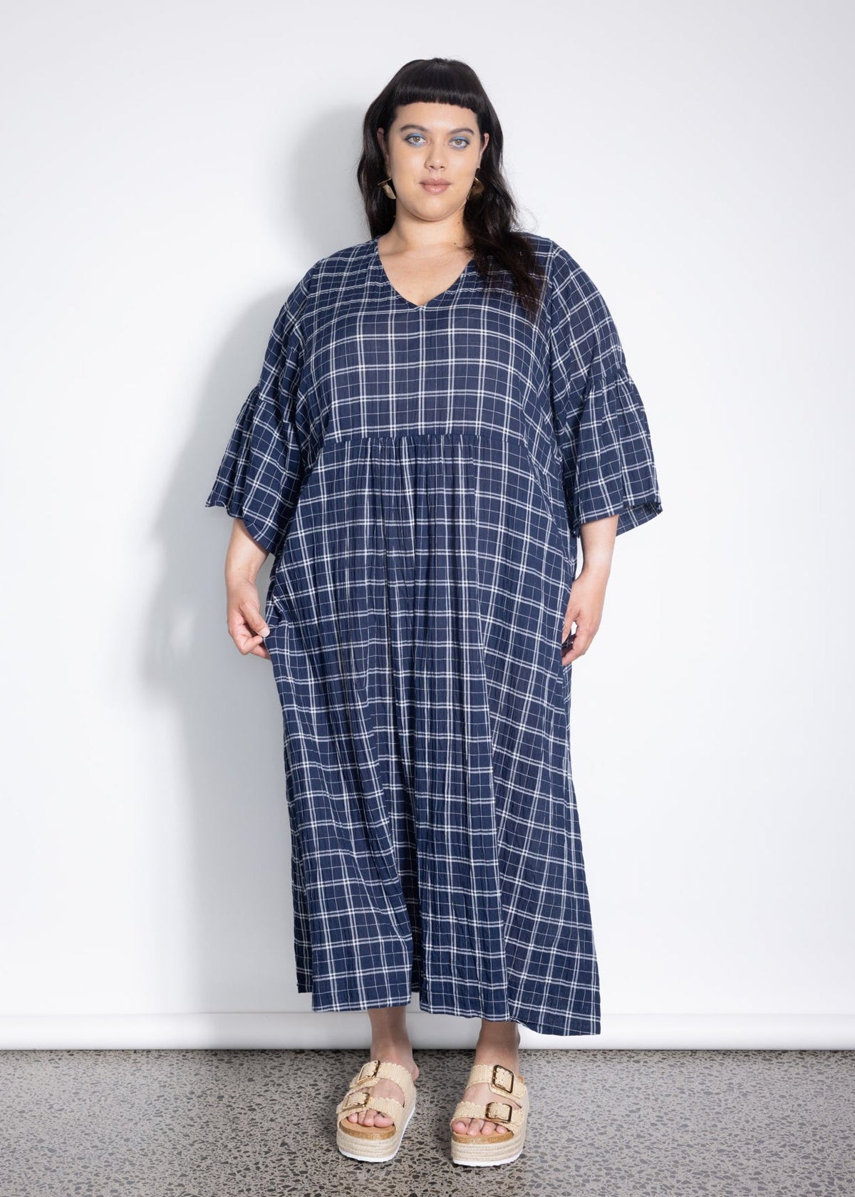 Outlet - Ara Dress -  Navy Check