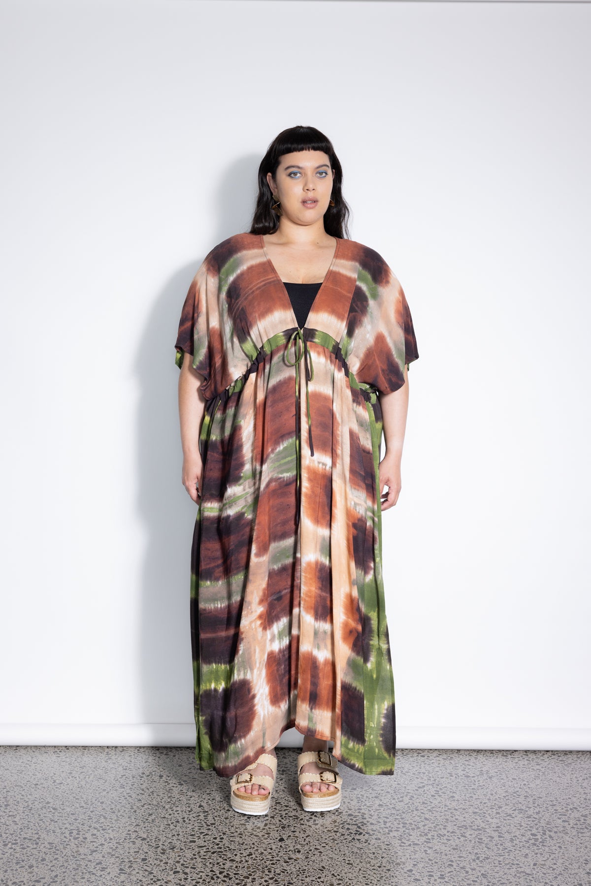 Outlet - Holiday Dress - Rust and Green Sqaures