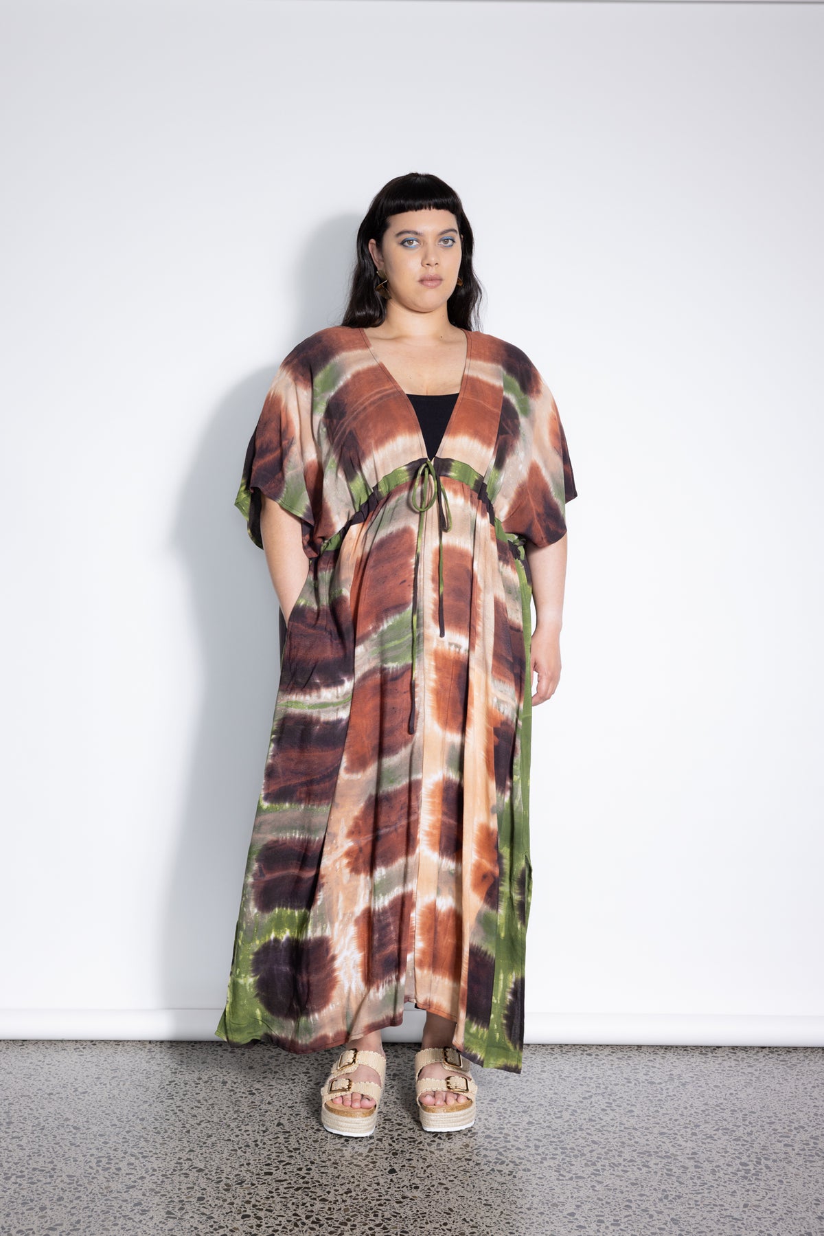 Outlet - Holiday Dress - Rust and Green Sqaures