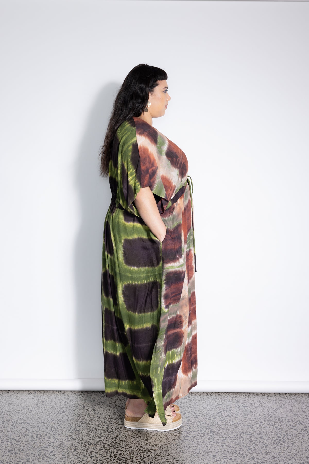 Outlet - Holiday Dress - Rust and Green Sqaures