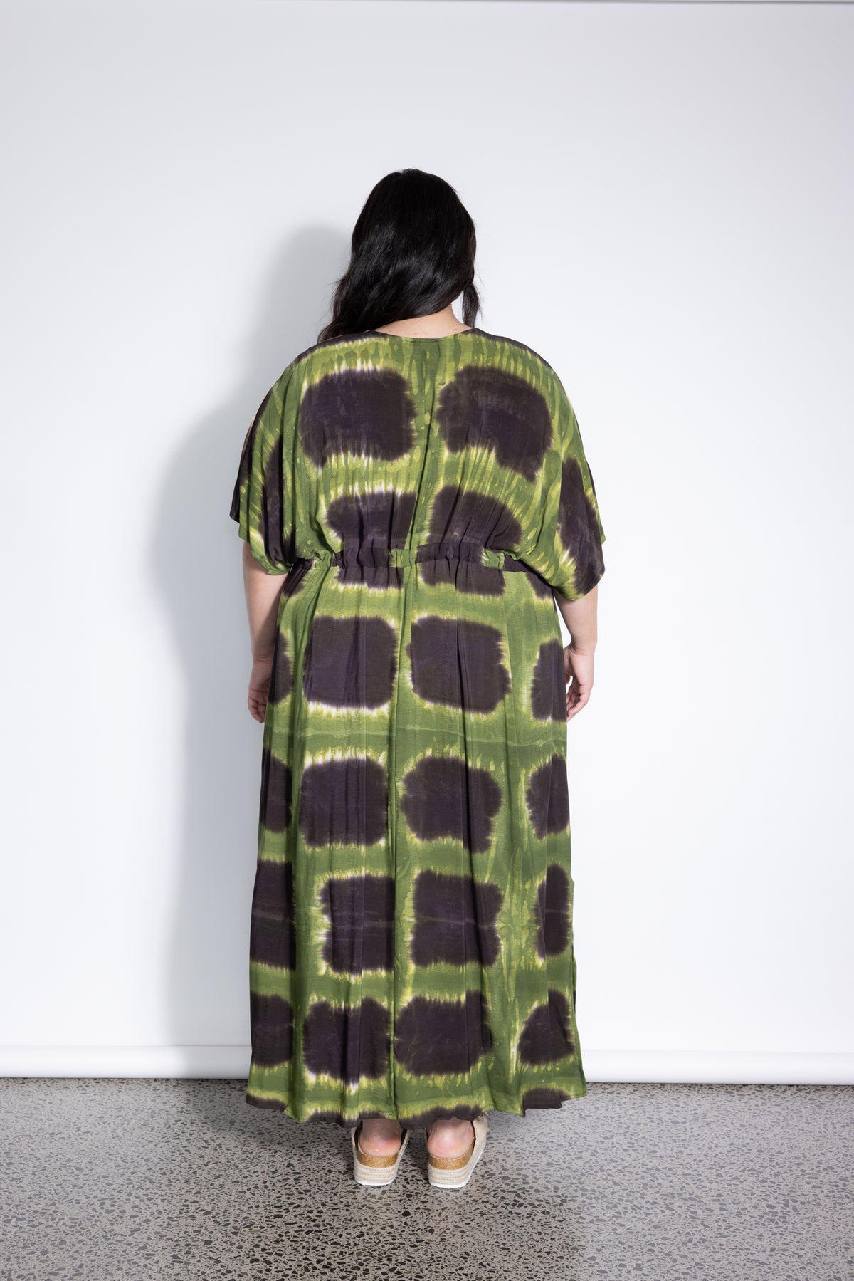 Outlet - Holiday Dress - Rust and Green Sqaures