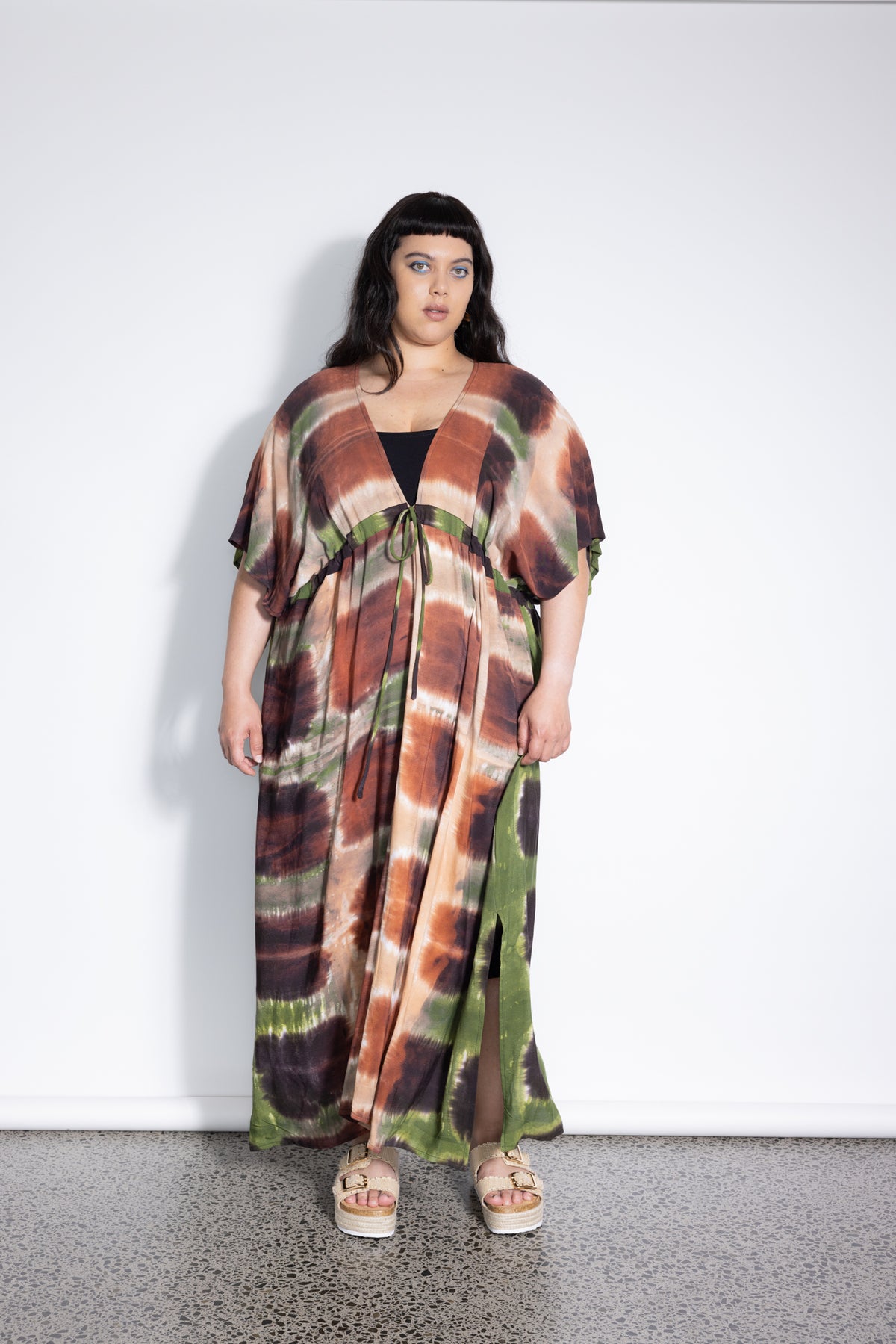 Outlet - Holiday Dress - Rust and Green Sqaures