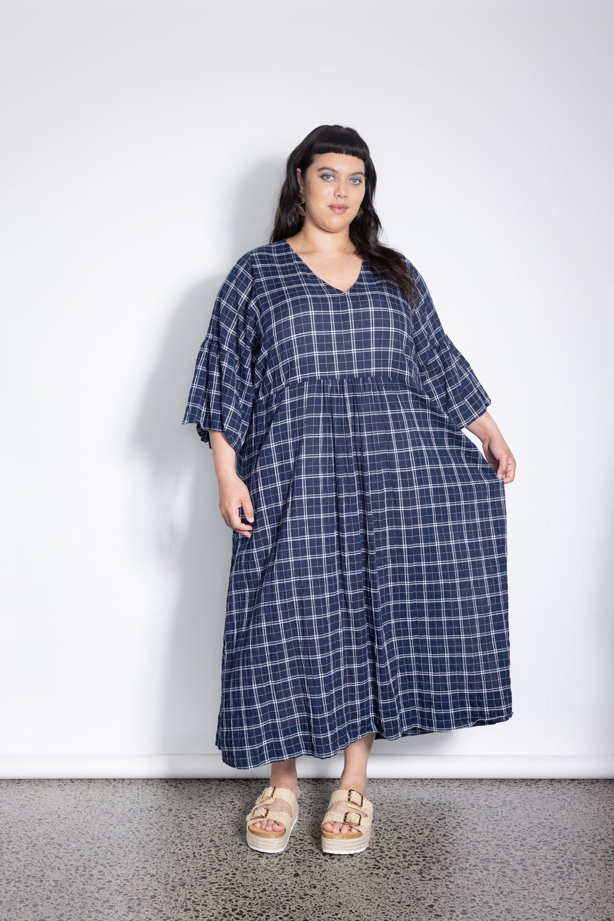 Outlet - Ara Dress -  Navy Check