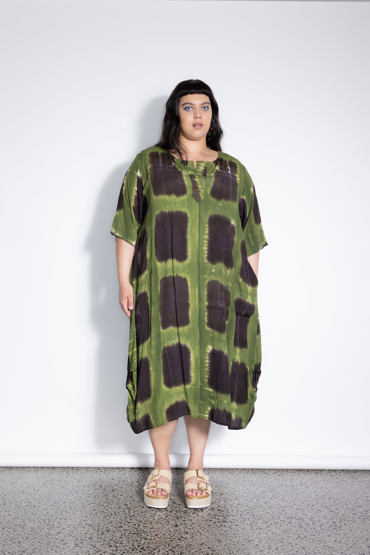 Outlet - Delaney Dress - Green Squares