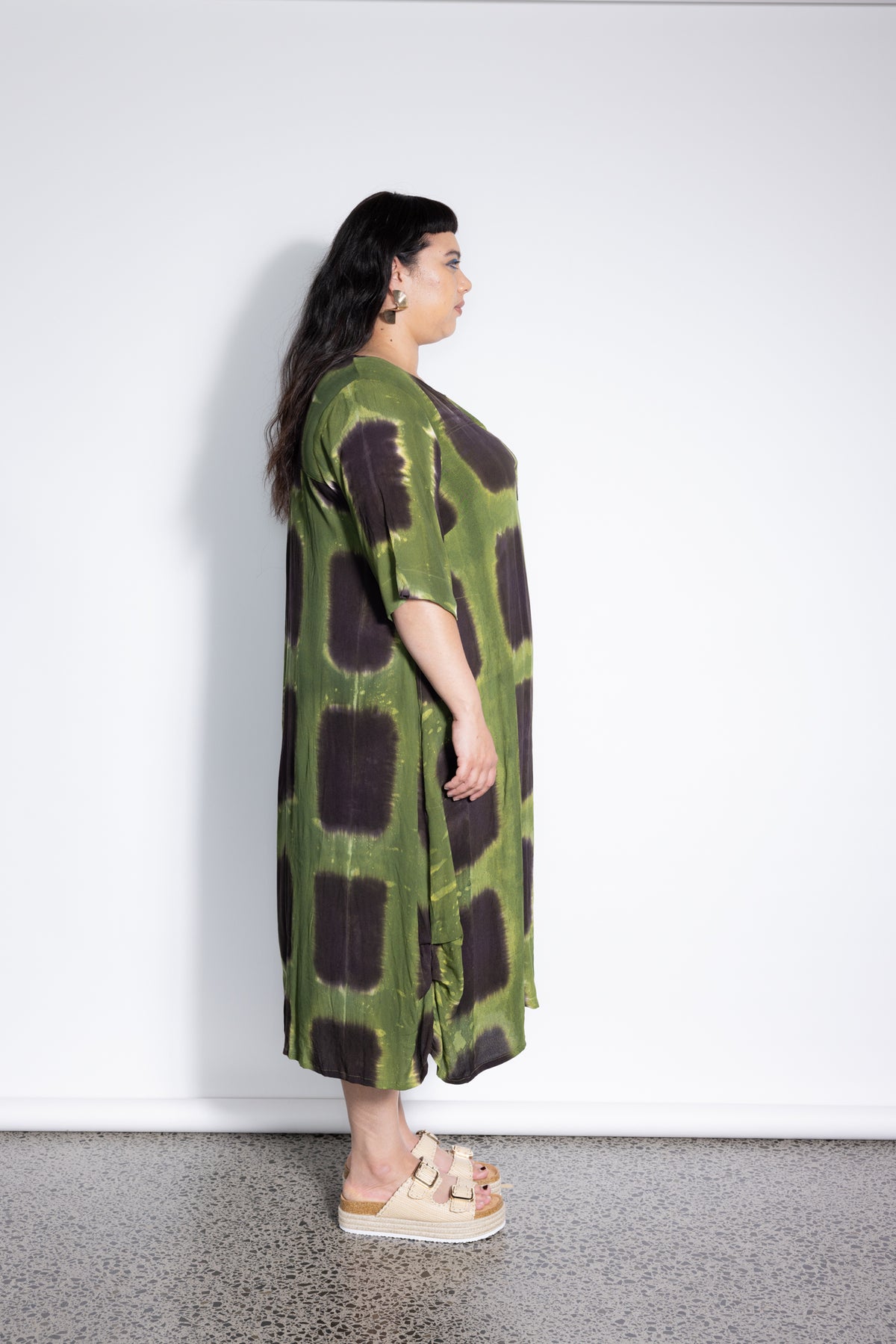 Outlet - Delaney Dress - Green Squares