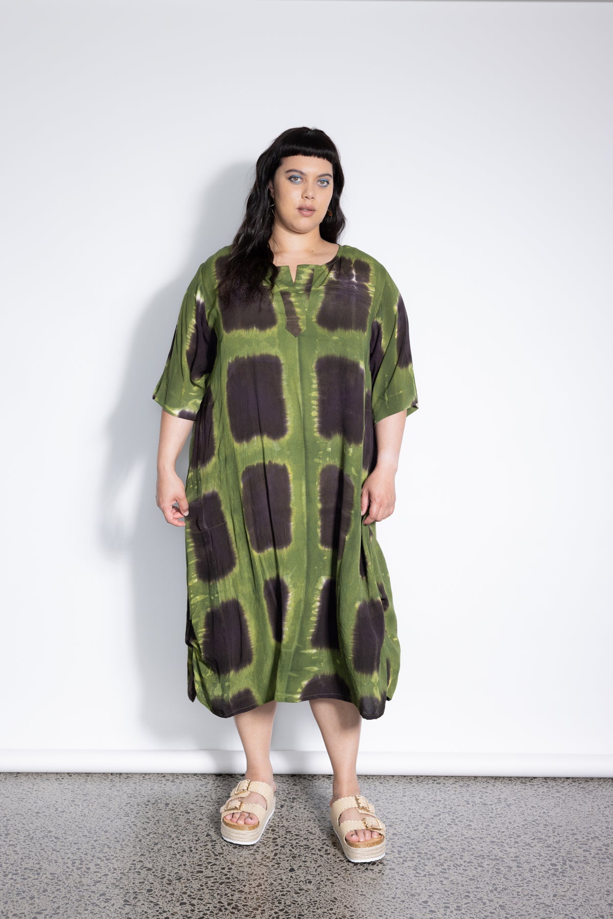 Outlet - Delaney Dress - Green Squares