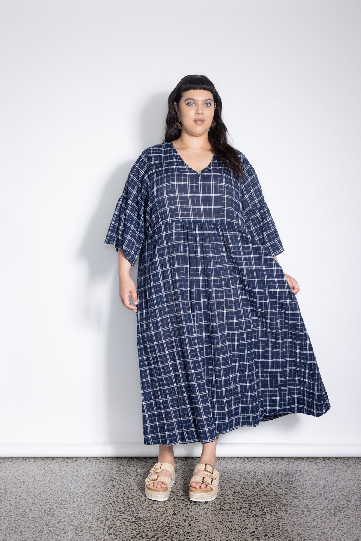 Outlet - Ara Dress -  Navy Check