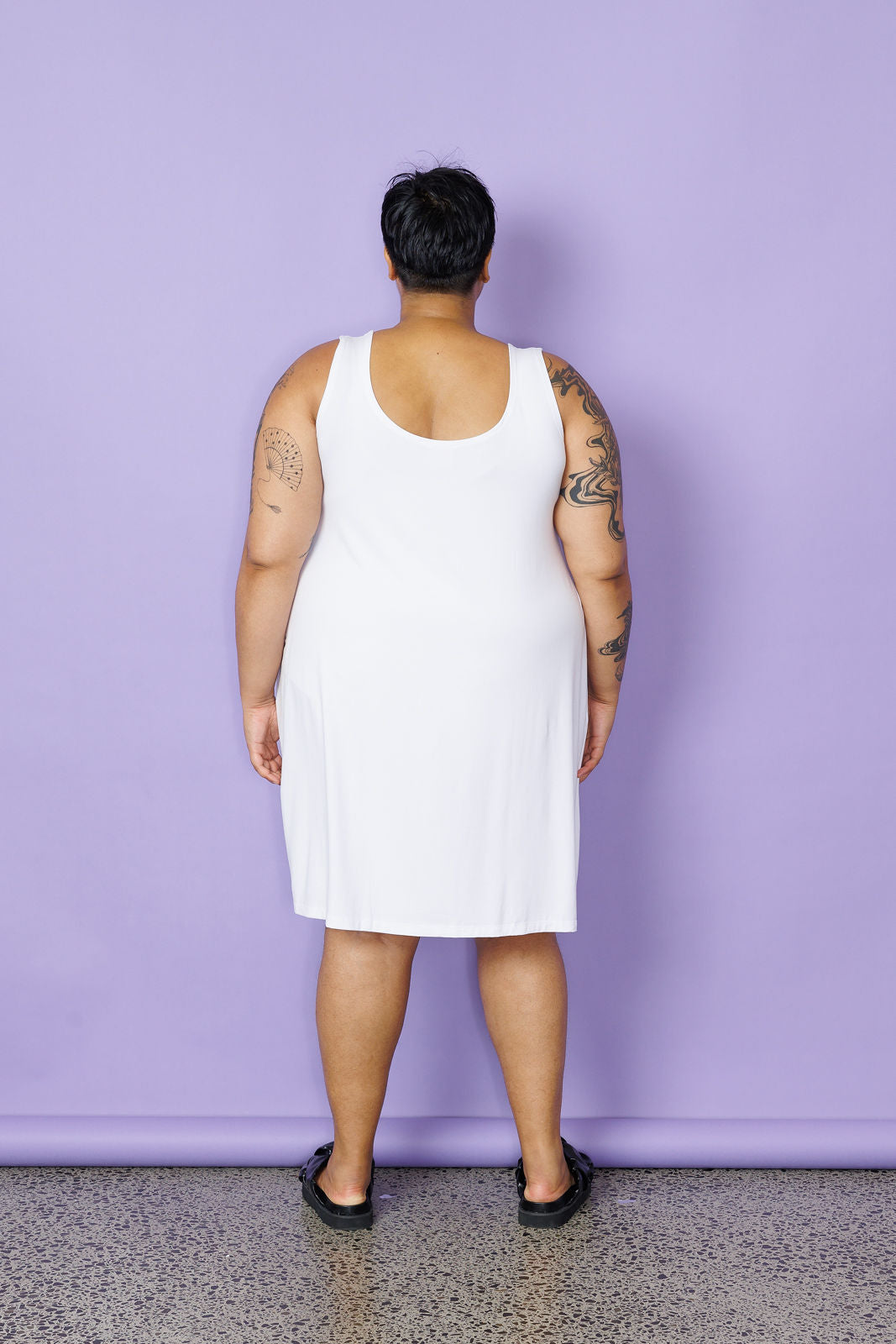 A-Line Midi Slip - White