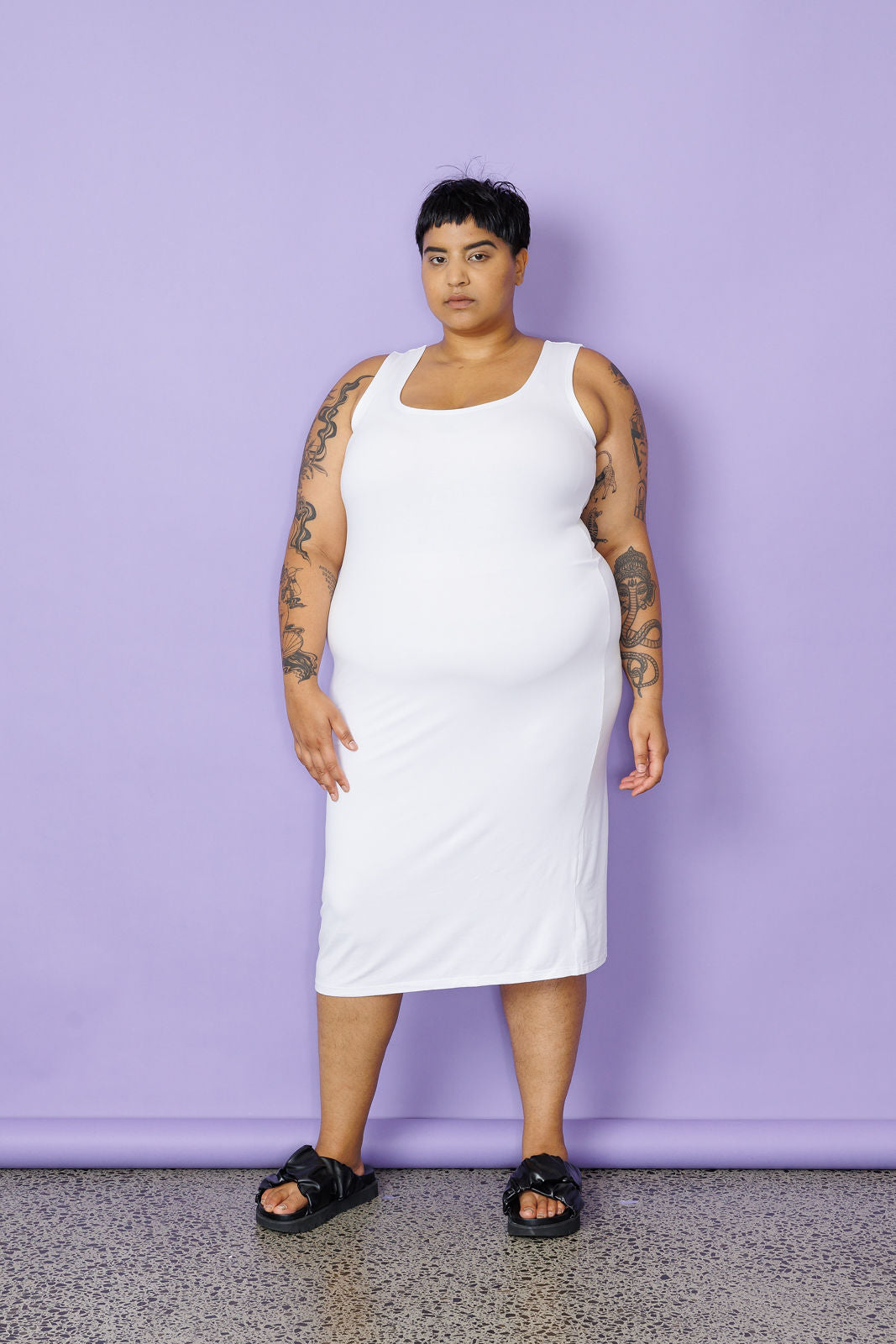 Midi Slip - White