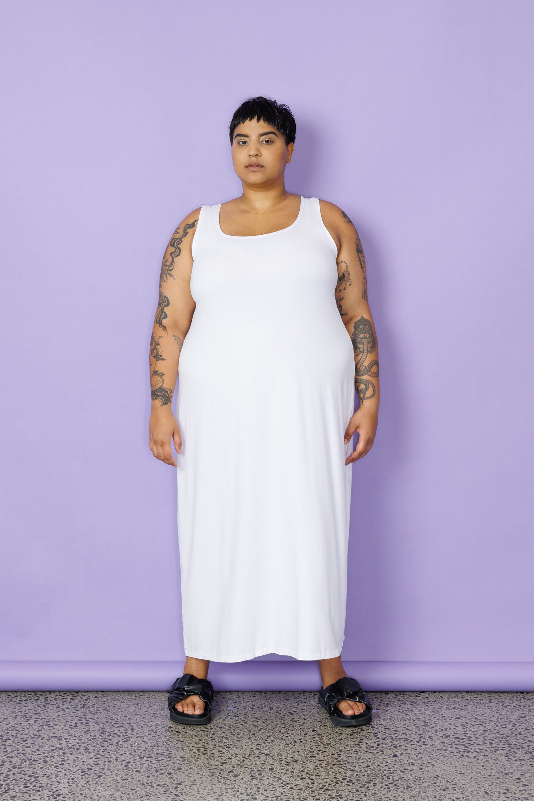 A-Line Maxi Slip - White
