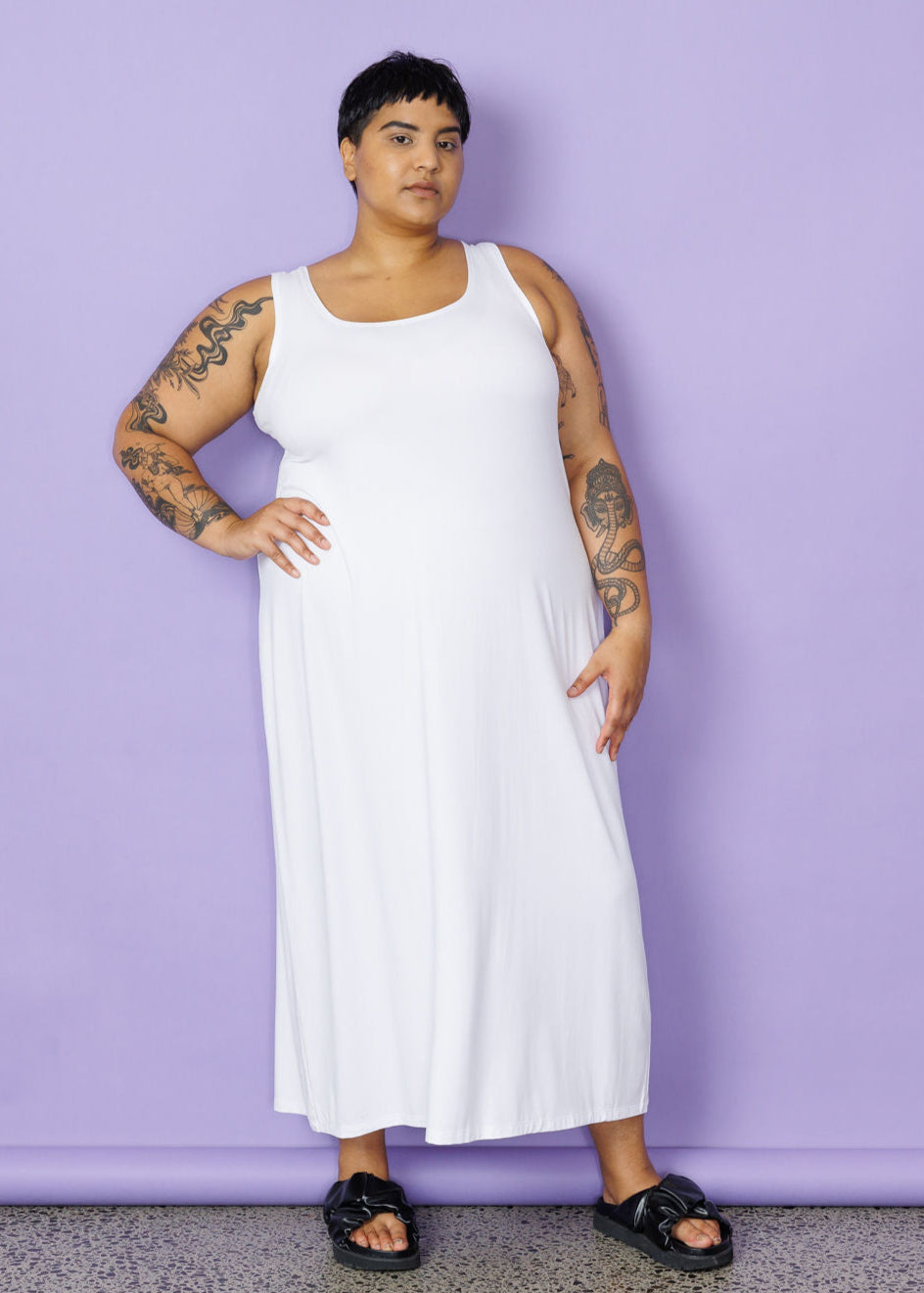 A-Line Maxi Slip -Last Ones 3XL & 4XL - White
