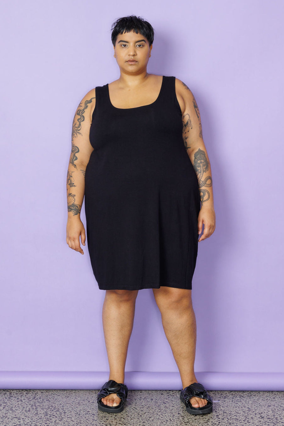 A-Line Midi Slip - Black