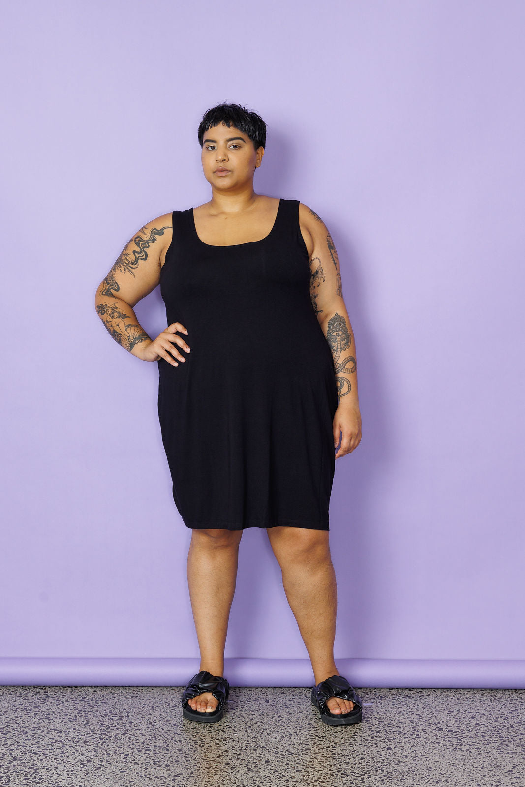 A-Line Midi Slip - Black