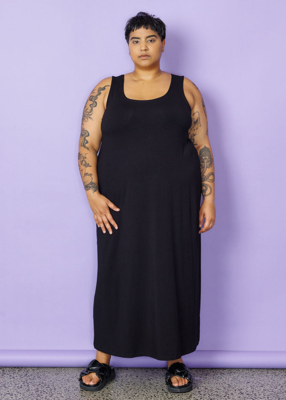 A-Line Maxi Slip - Black