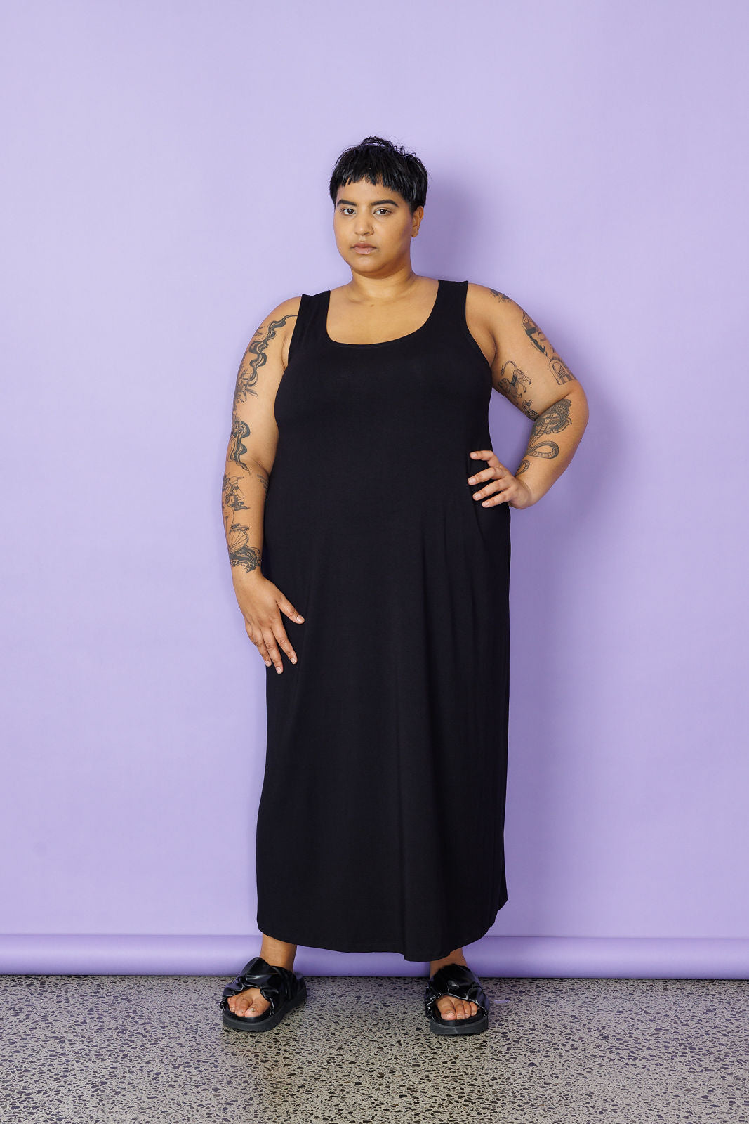 A-Line Maxi Slip - Black