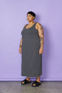 A-Line Maxi Slip - Narrow Stripe