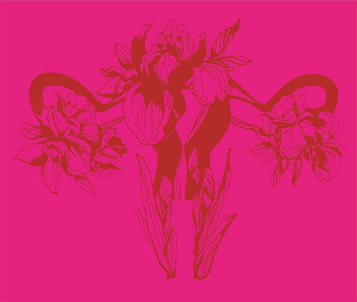 Base Tee - Pink with Red Floral
