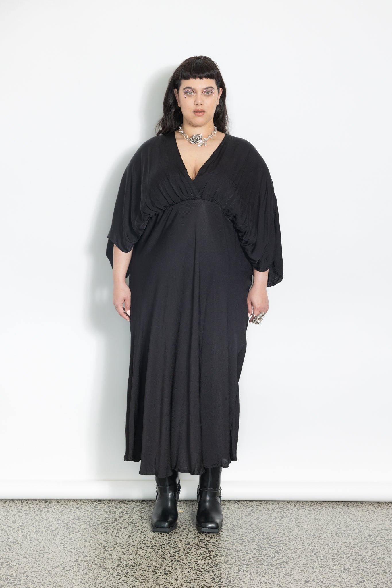 Last Ones L & 4XL - Slinky Dress - Black