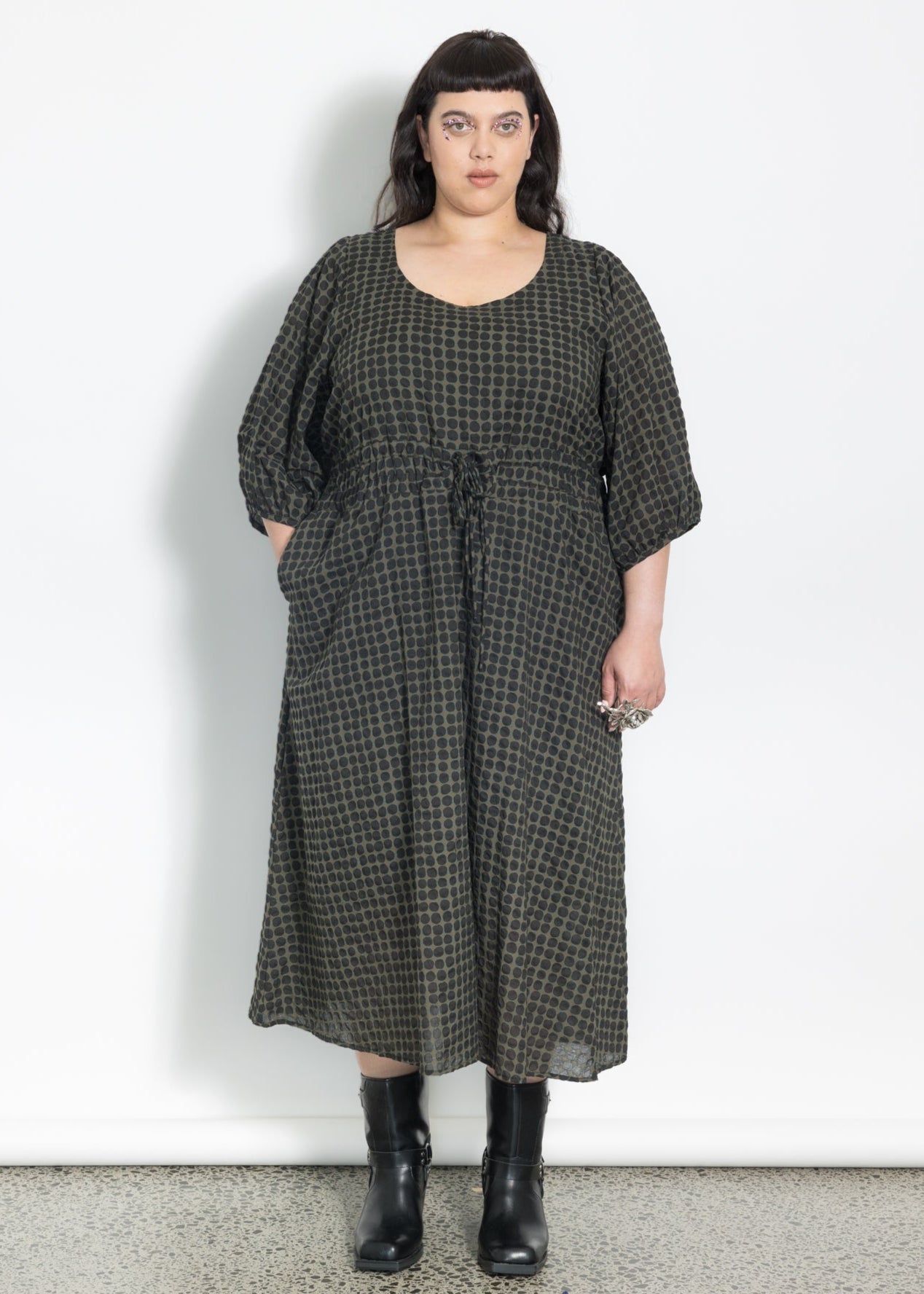 Taylor Dress - Dotti Olive and Black