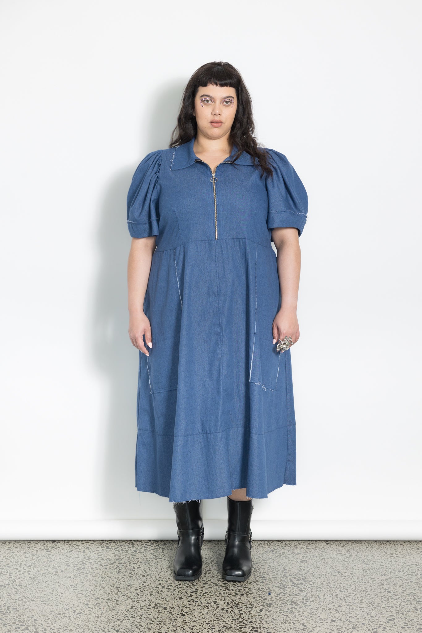 Last Ones L & 3XL - The Zippy Dress - Blue